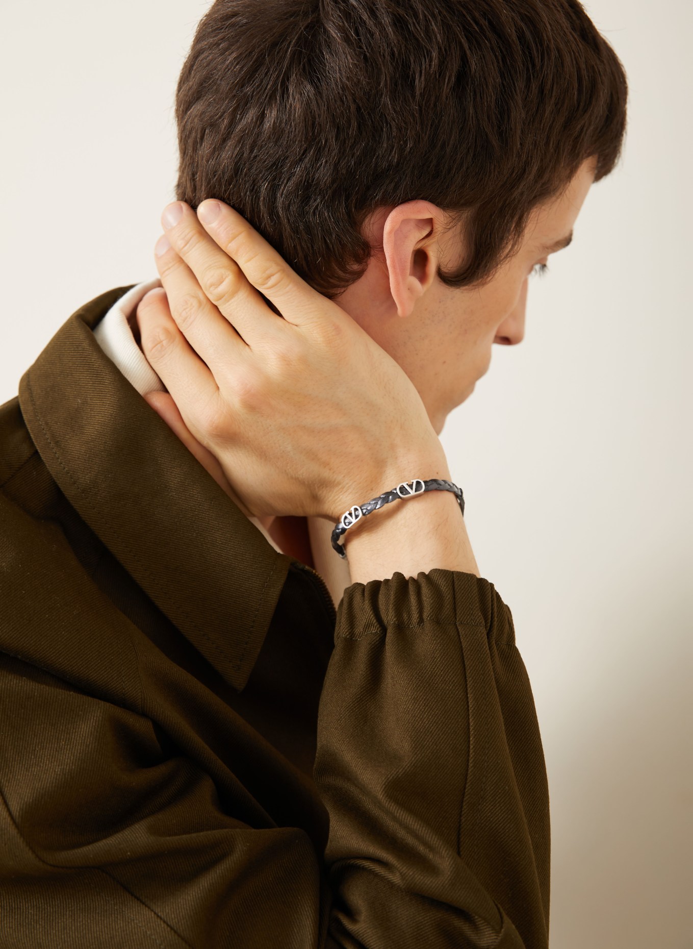 VALENTINO GARAVANI Bracelet VLOGO SIGNATURE: NOIR / ARGENT