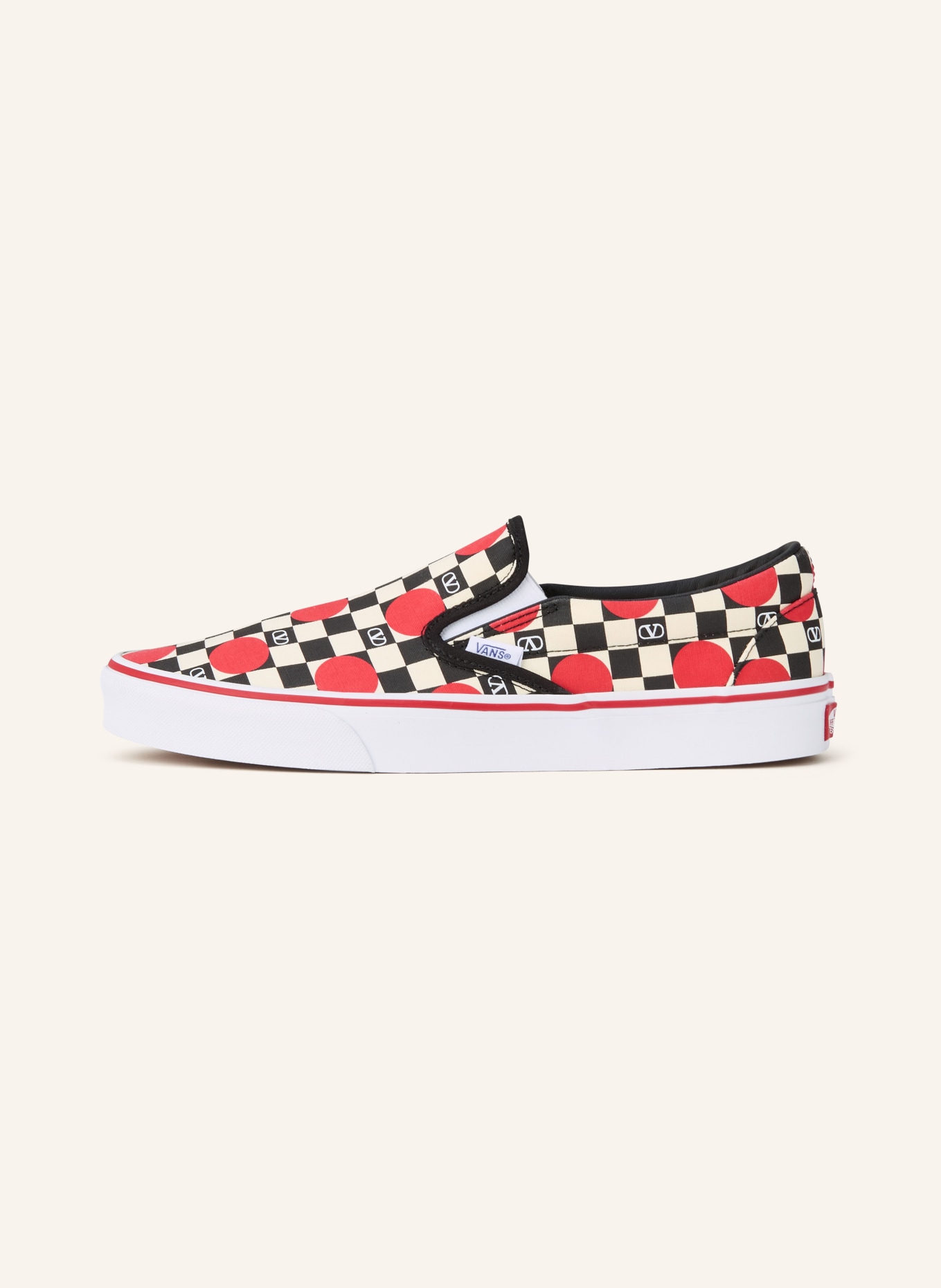VALENTINO GARAVANI Slip-on-Sneaker: SCHWARZ / ECRU / ROT