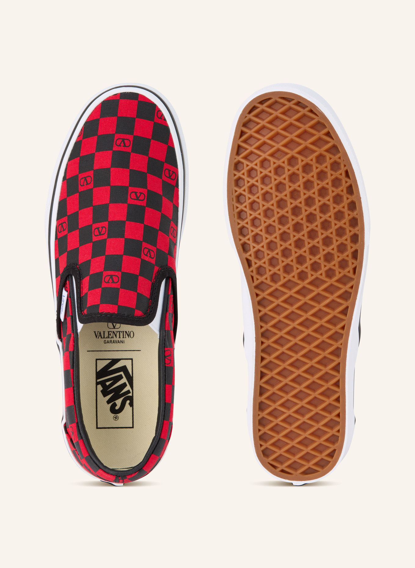 VALENTINO GARAVANI Slip-on-Sneaker: DUNKELROT / SCHWARZ