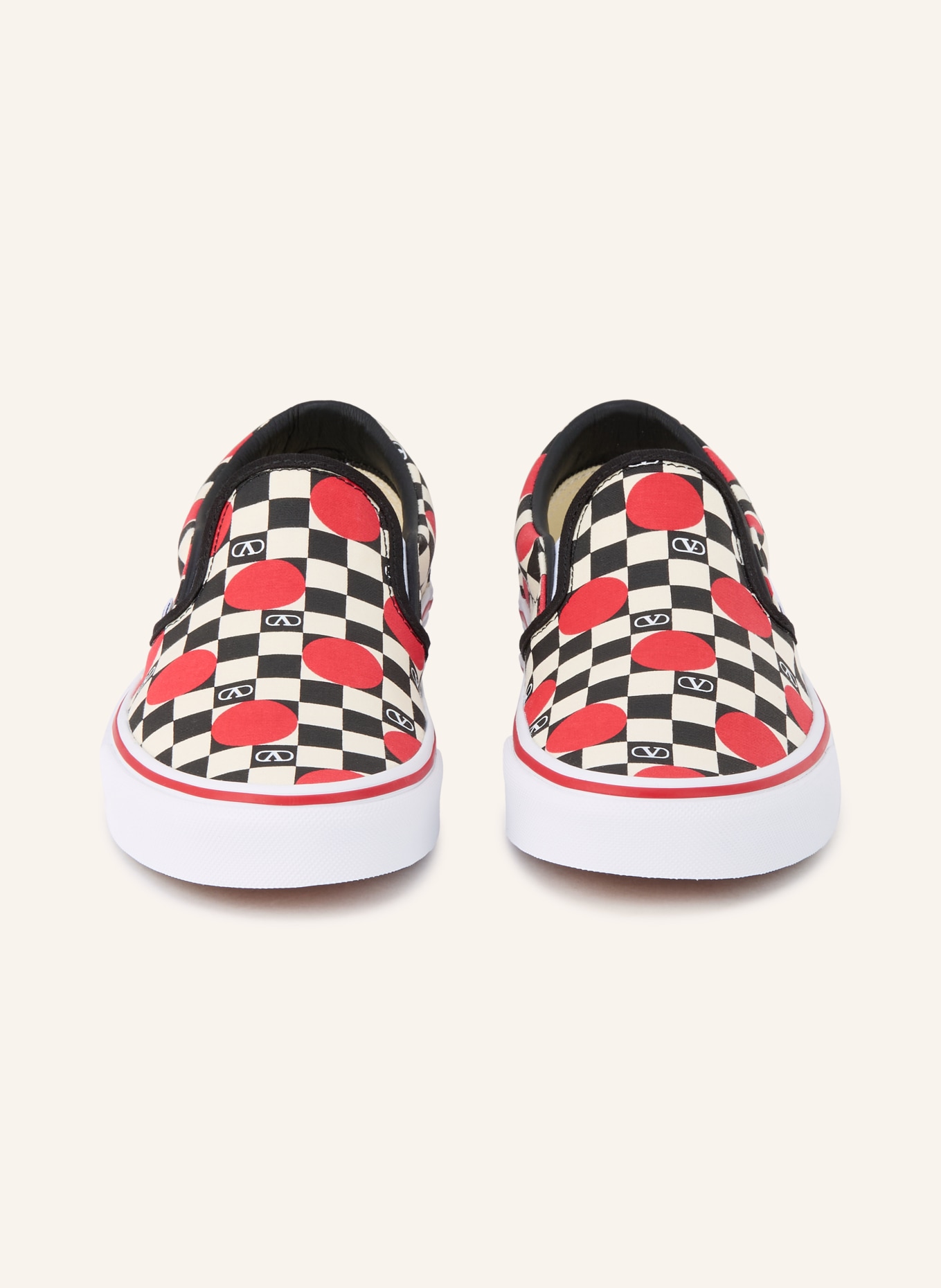 VALENTINO GARAVANI Slip-on-Sneaker: ECRU / ROT / SCHWARZ