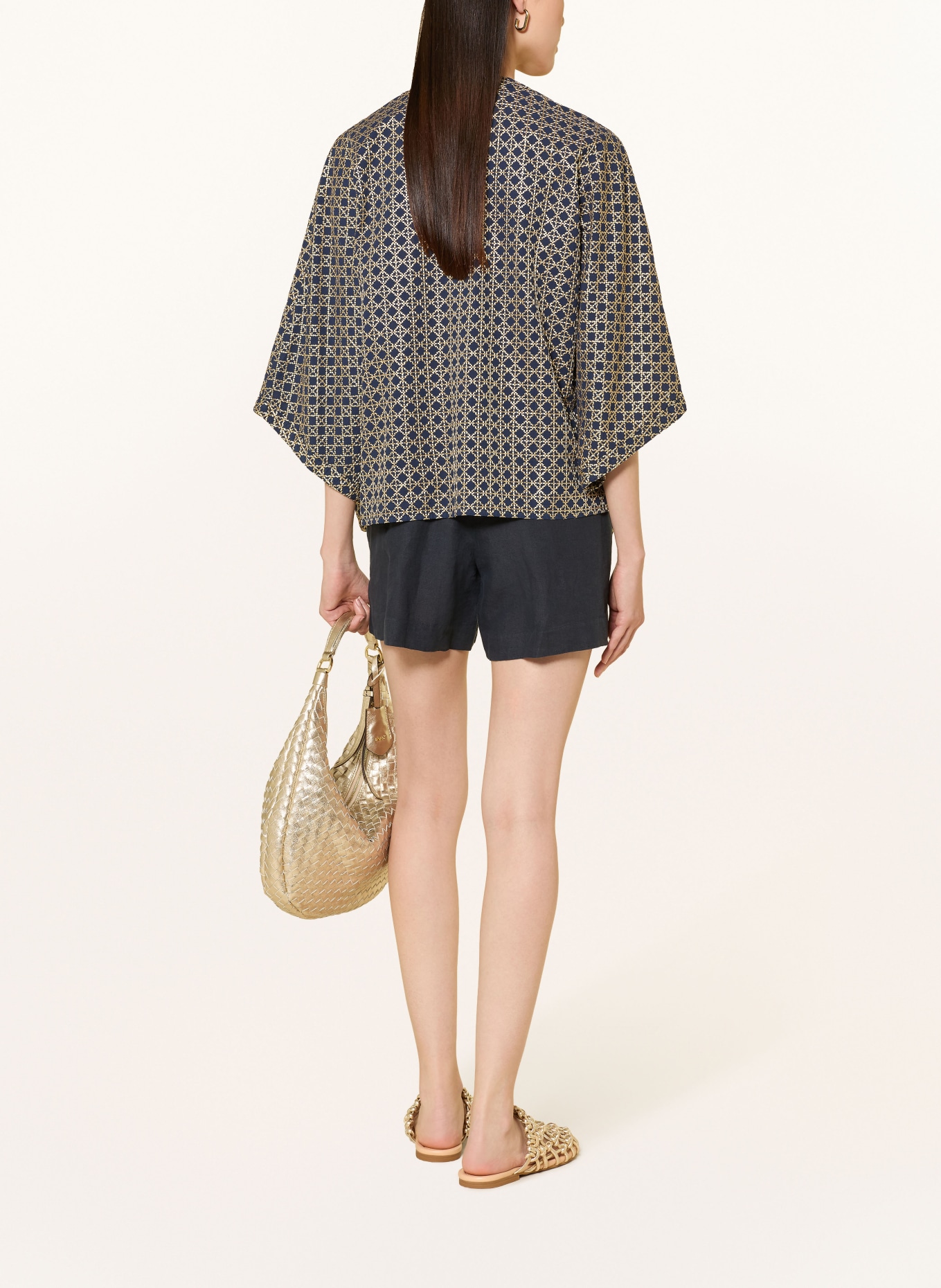 120%lino linen shorts: DARK BLUE