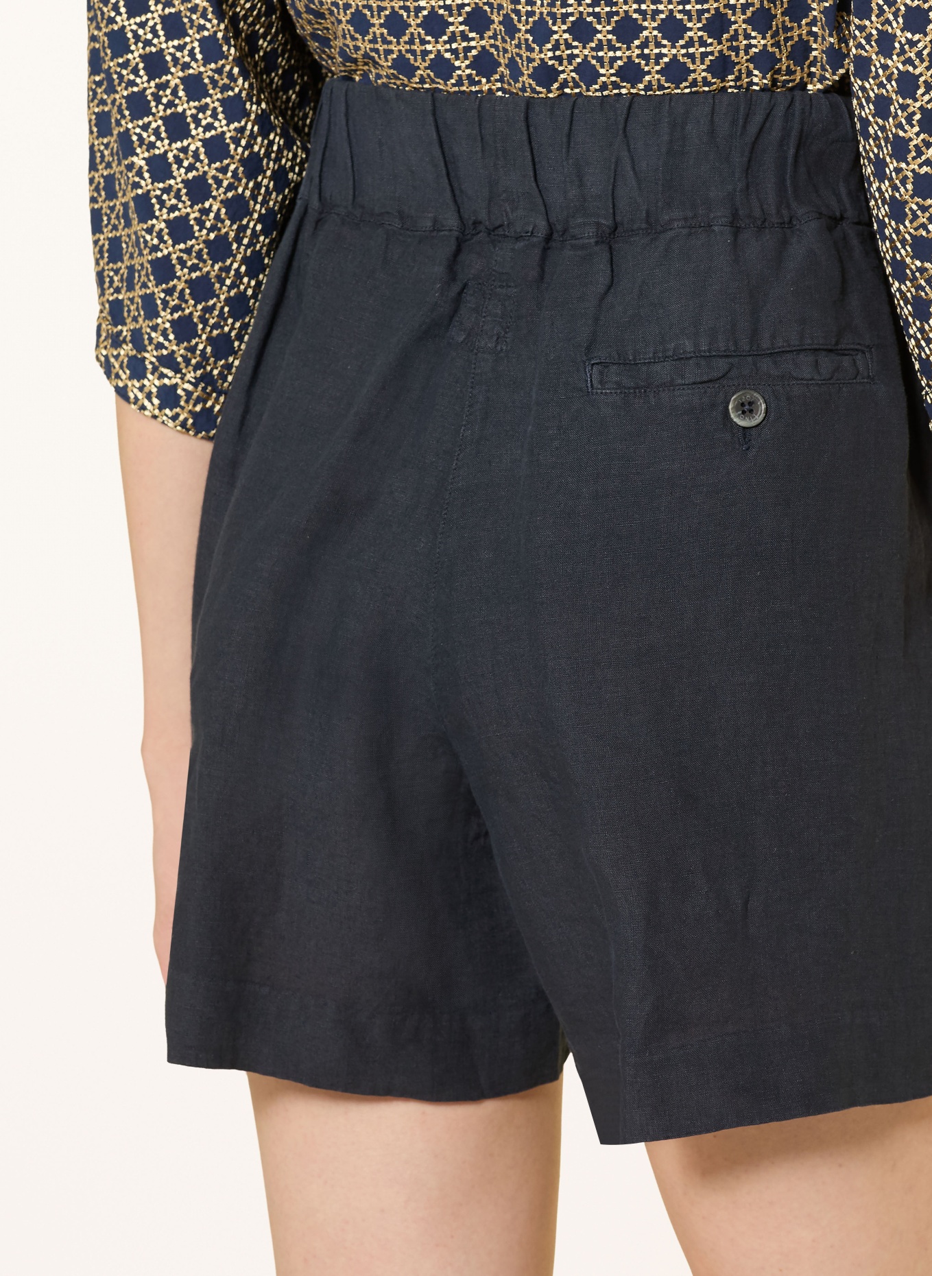 120%lino linen shorts: DARK BLUE