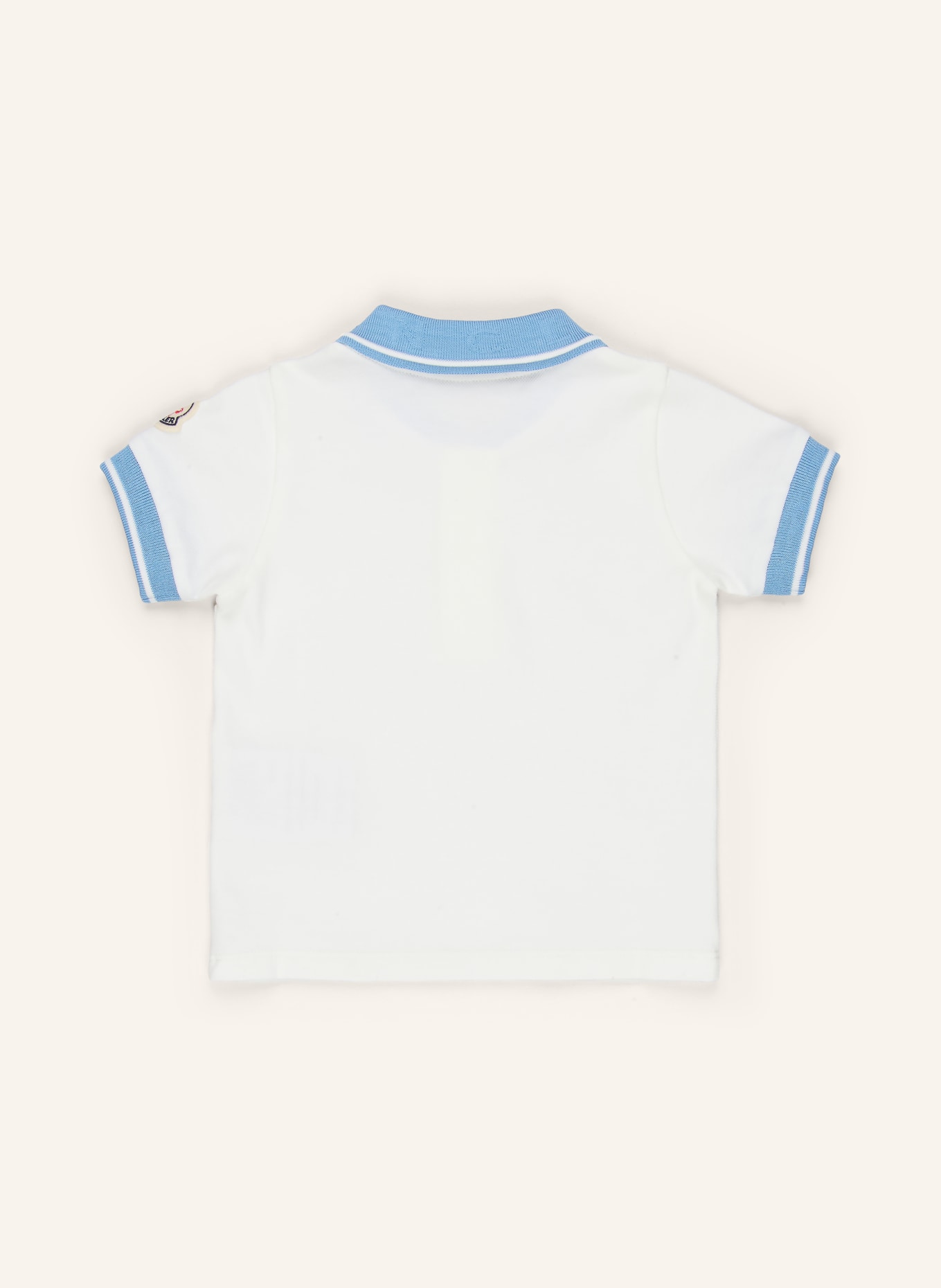 MONCLER enfant Koszulka polo z pikowanym wzorem: BIAŁY / JASNONIEBIESKI