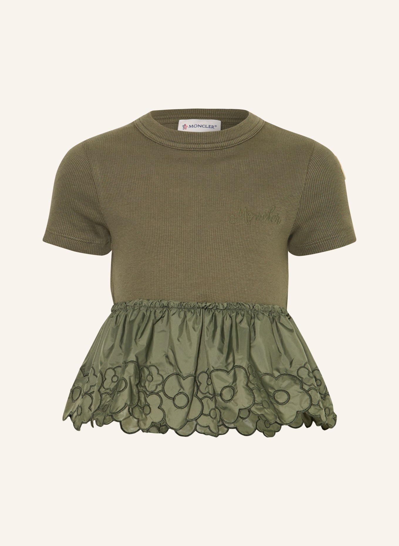 MONCLER enfant T-shirt in a mix of materials: KHAKI