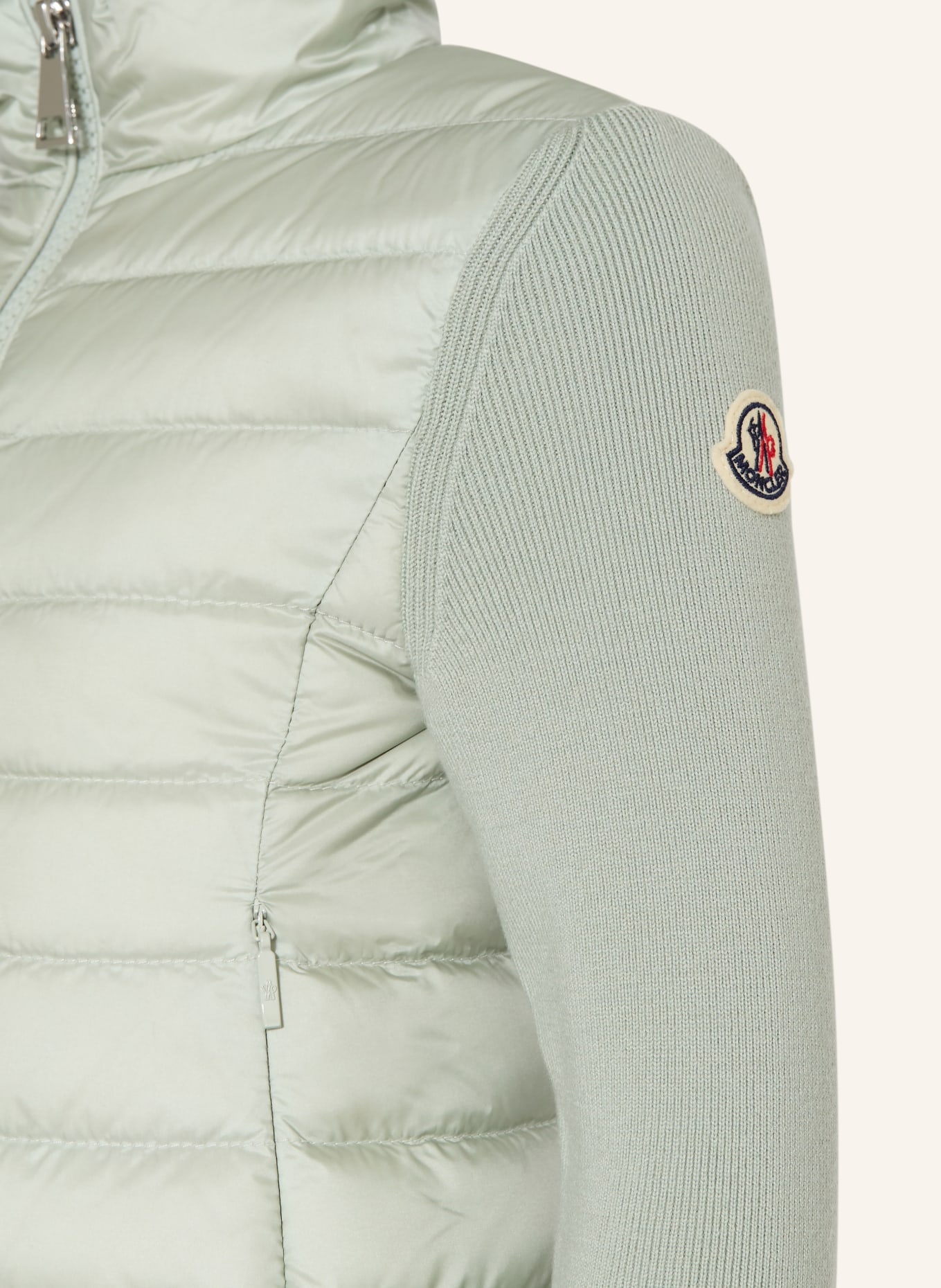 MONCLER enfant Steppjacke im Materialmix: HELLGRÜN