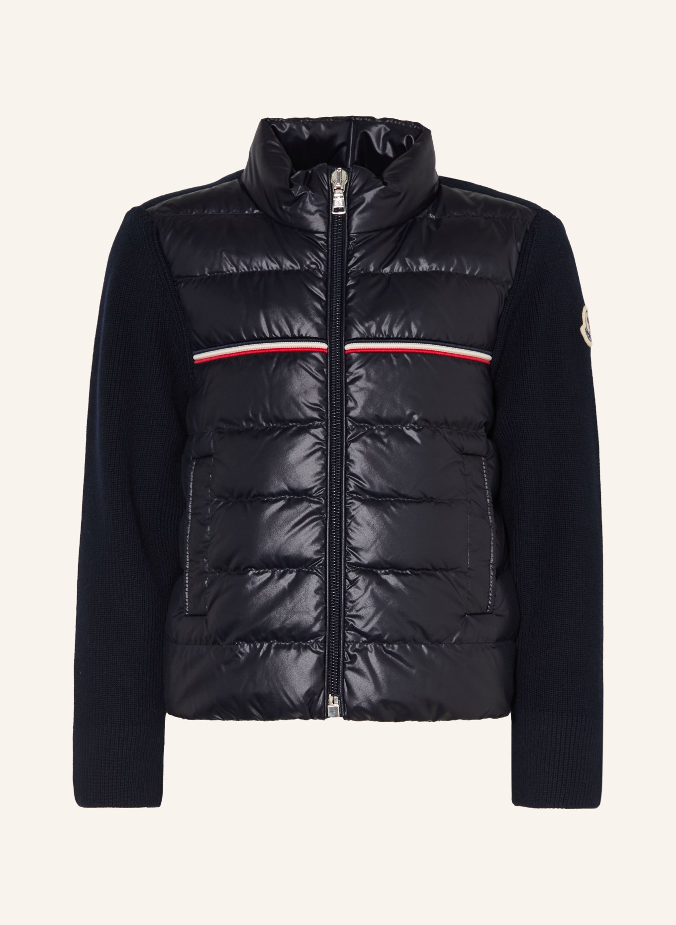 MONCLER enfant Daunenjacke im Materialmix: DUNKELBLAU