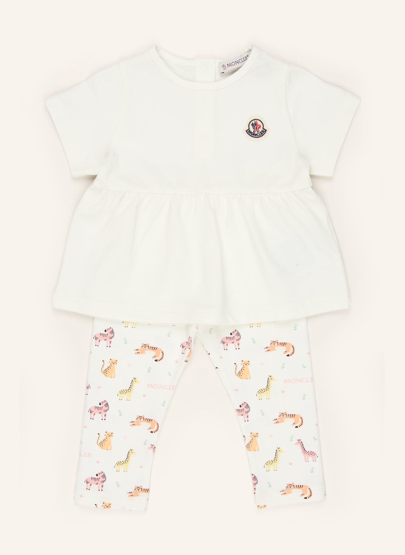 MONCLER enfant Zestaw: koszulka i legginsy: BIAŁY / RÓŻOWY / ŻÓŁTY