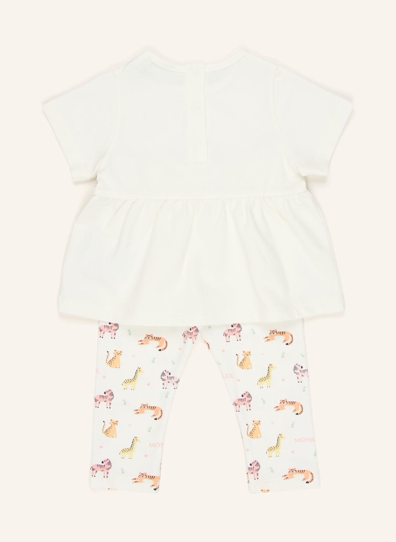 MONCLER enfant Zestaw: koszulka i legginsy: BIAŁY / RÓŻOWY / ŻÓŁTY