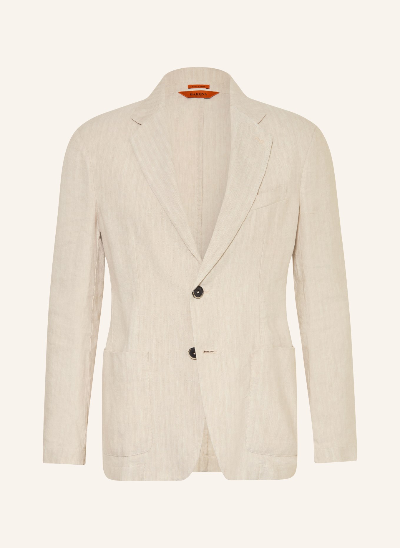 BARENA VENEZIA Anzugssakko GIACCA BORGO Slim Fit mit Leinen: CREME