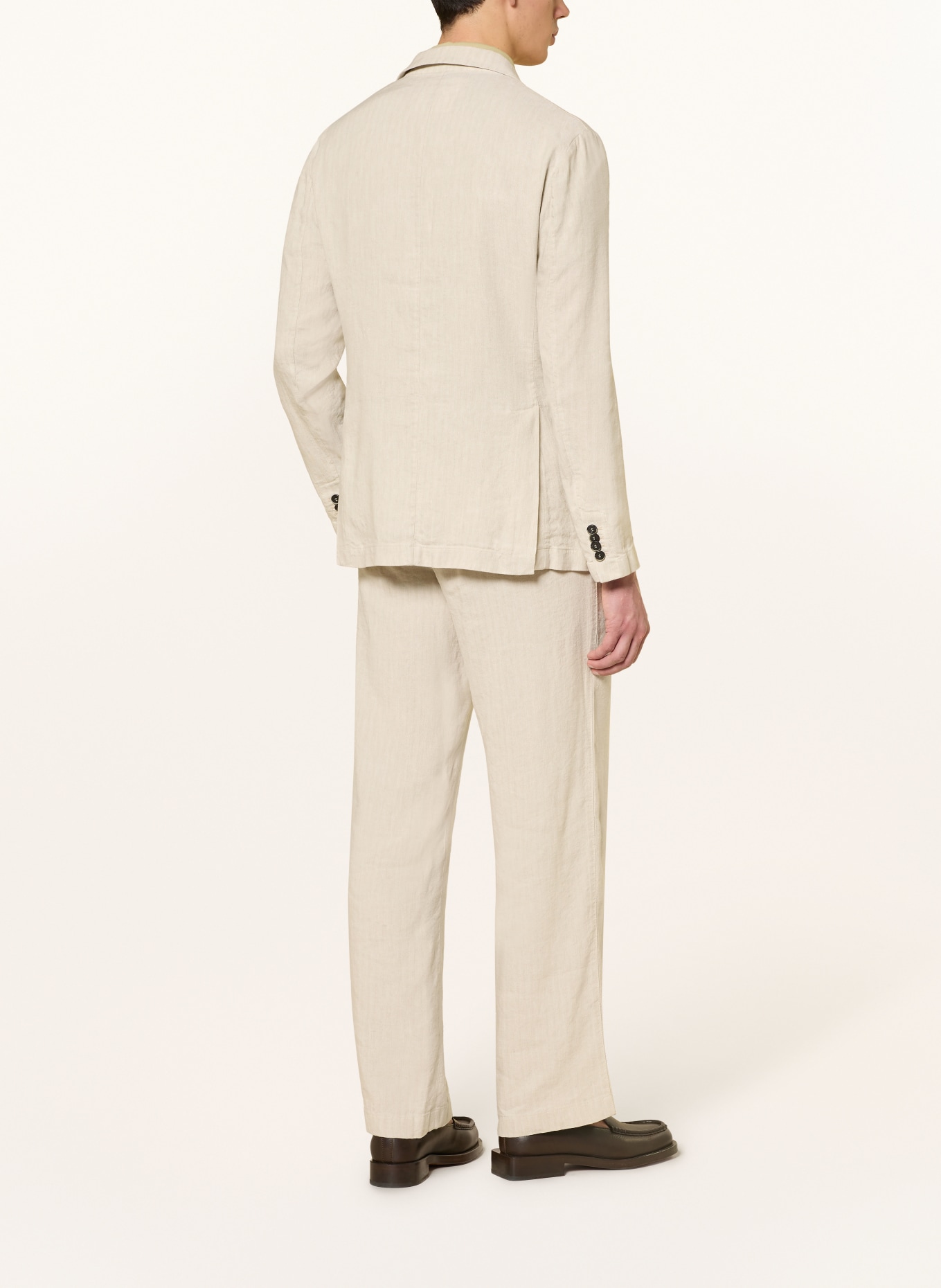 BARENA VENEZIA Anzugssakko GIACCA BORGO Slim Fit mit Leinen: CREME