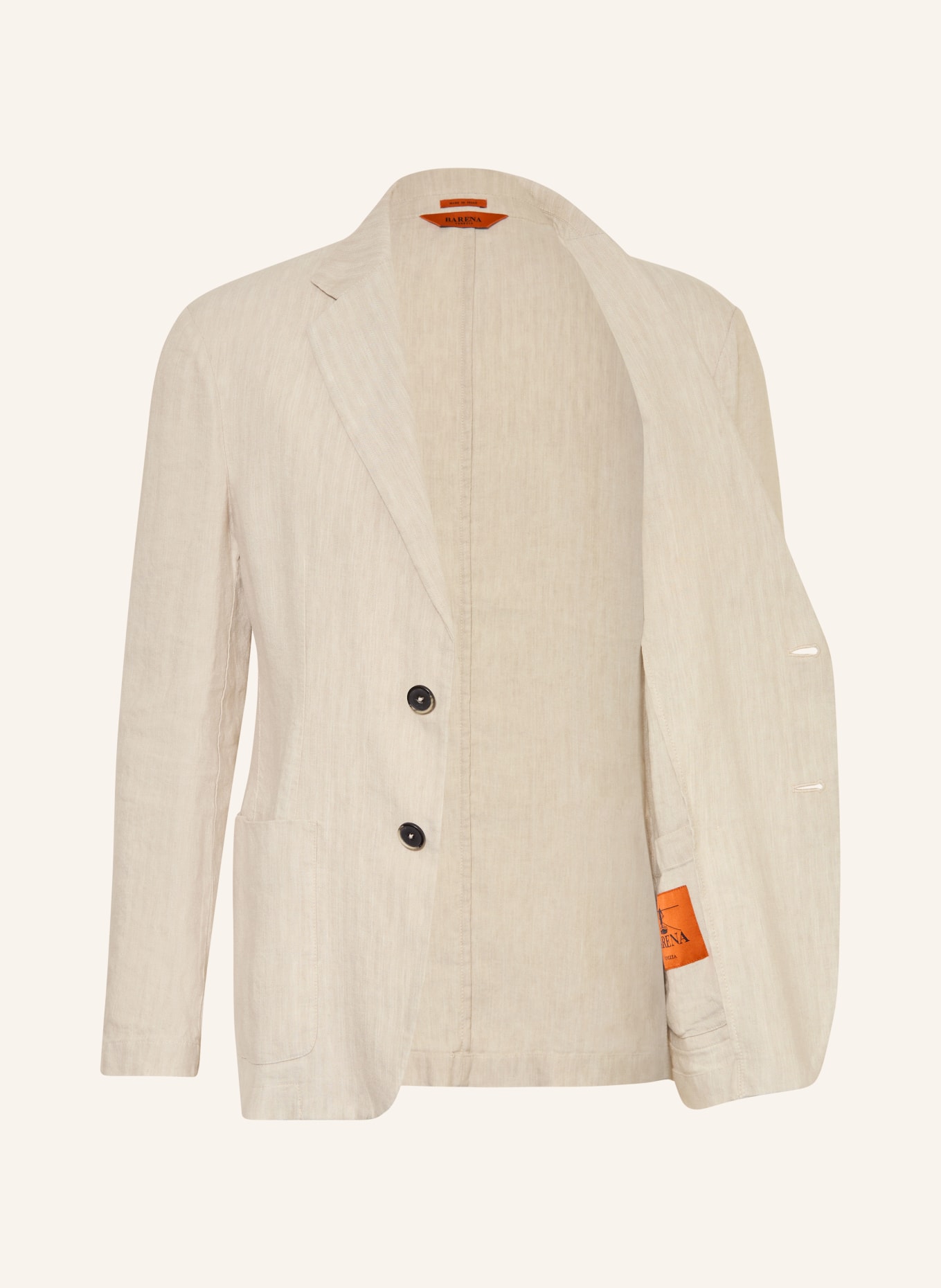 BARENA VENEZIA Anzugssakko GIACCA BORGO Slim Fit mit Leinen: CREME