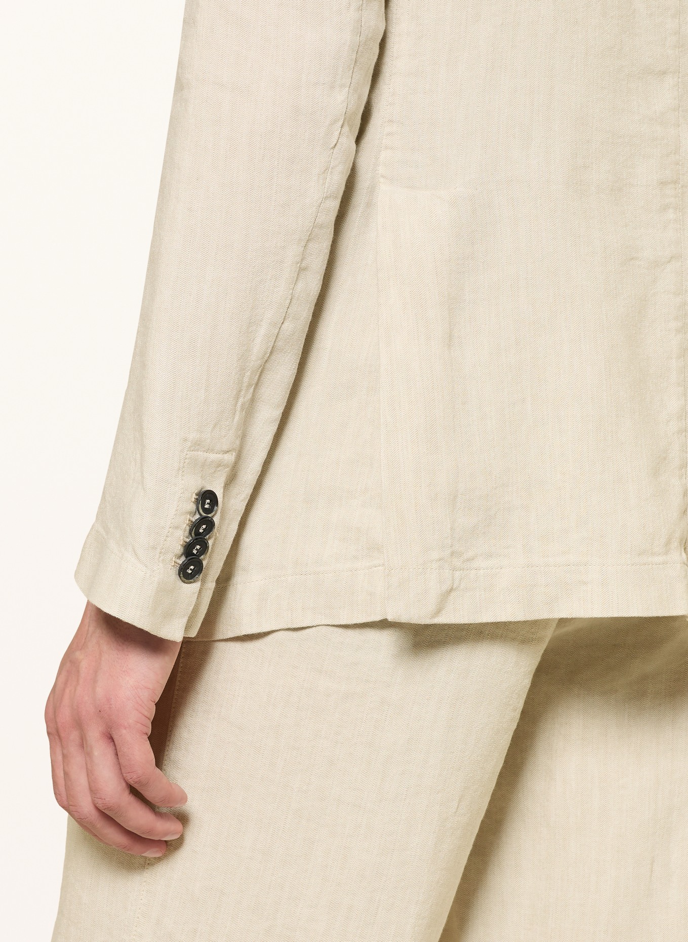 BARENA VENEZIA Anzugssakko GIACCA BORGO Slim Fit mit Leinen: CREME