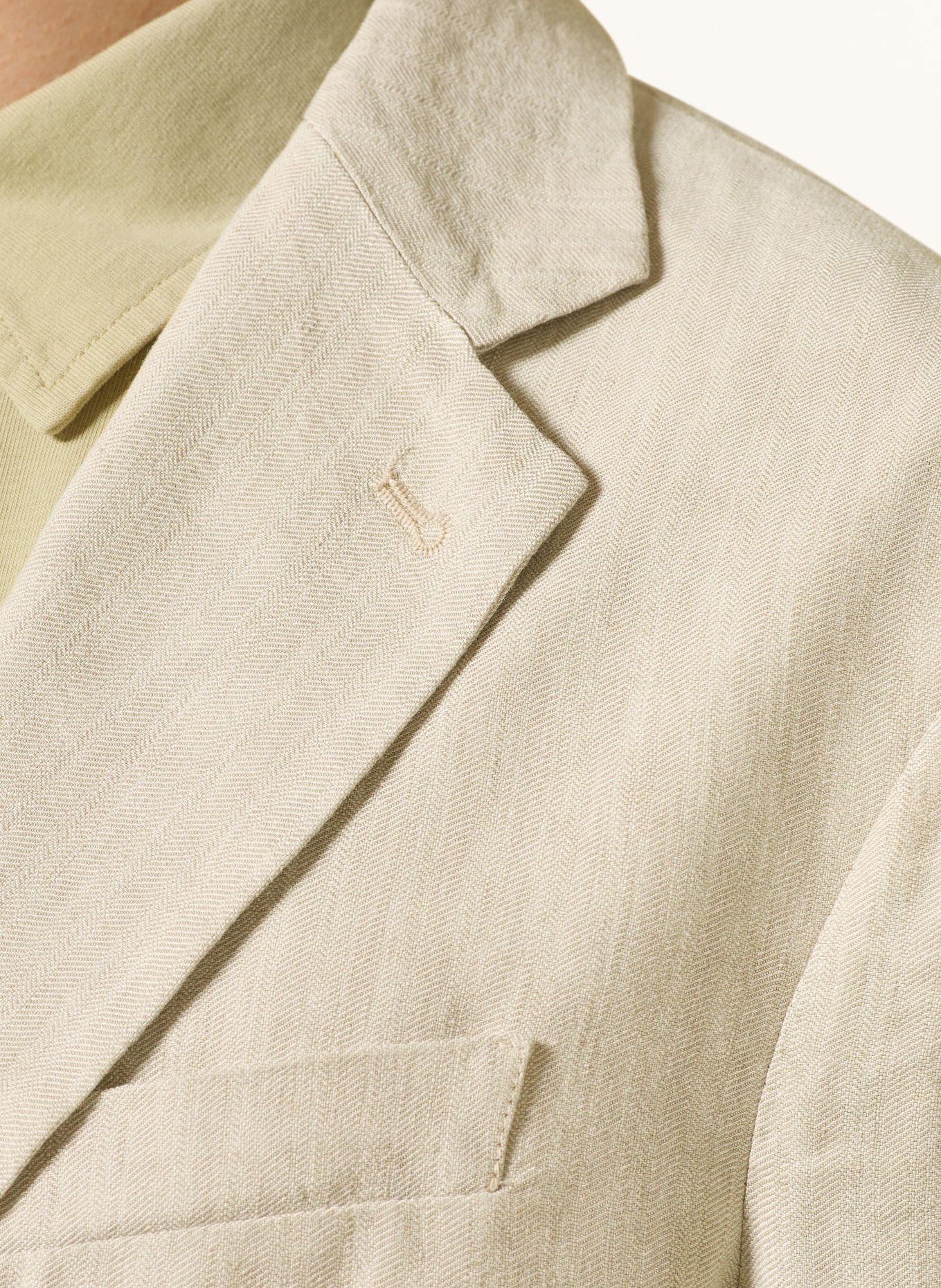 BARENA VENEZIA Anzugssakko GIACCA BORGO Slim Fit mit Leinen: CREME