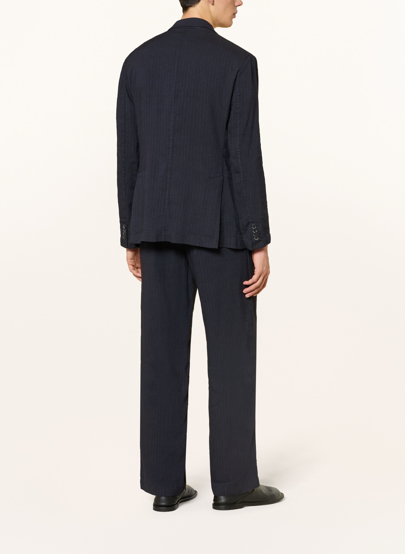 BARENA VENEZIA Marynarka GIACCA BORGO Slim Fit z lnem: GRANATOWY