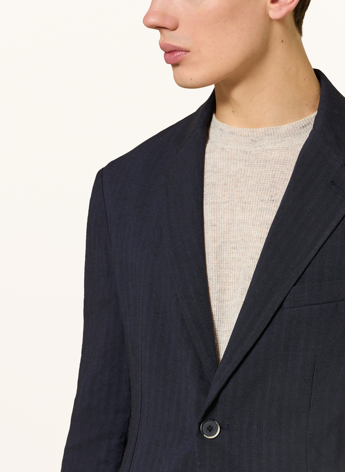 BARENA VENEZIA Marynarka GIACCA BORGO Slim Fit z lnem: GRANATOWY