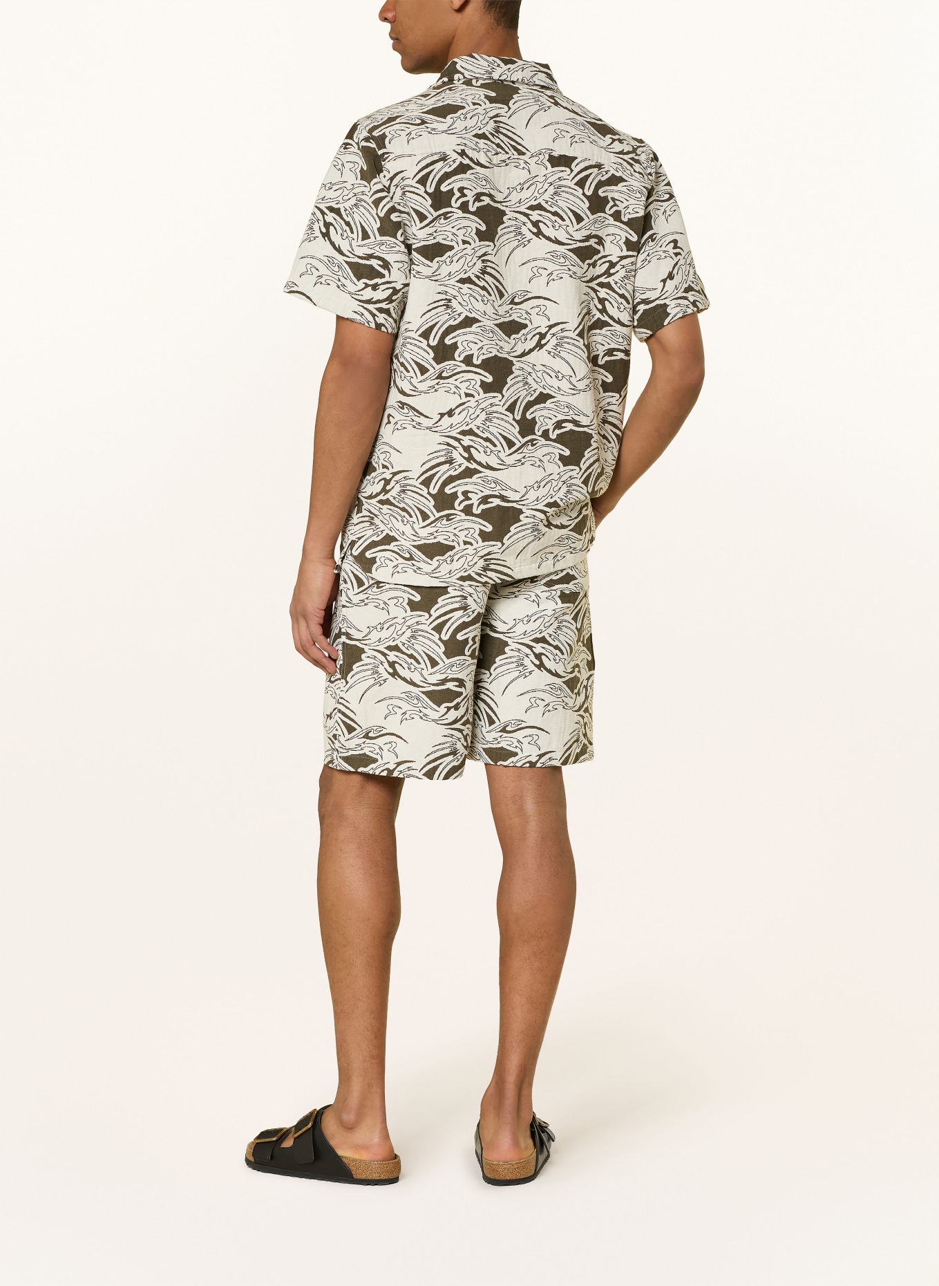 OAS Resortová košile ROUGE CUBA Comfort Fit: KRÉMOVÁ / OLIVOVÁ