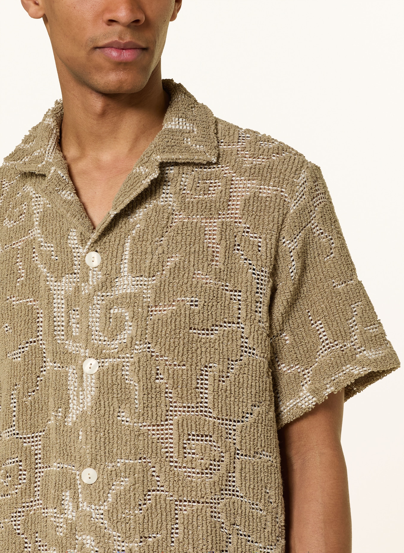 OAS Häkelhemd SUNERO Relaxed Fit: KHAKI / CREME
