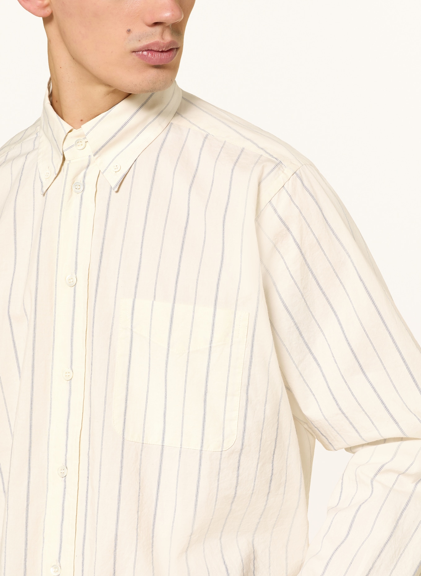 BARENA VENEZIA Hemd CAMISON Comfort Fit: CREME / DUNKELBLAU