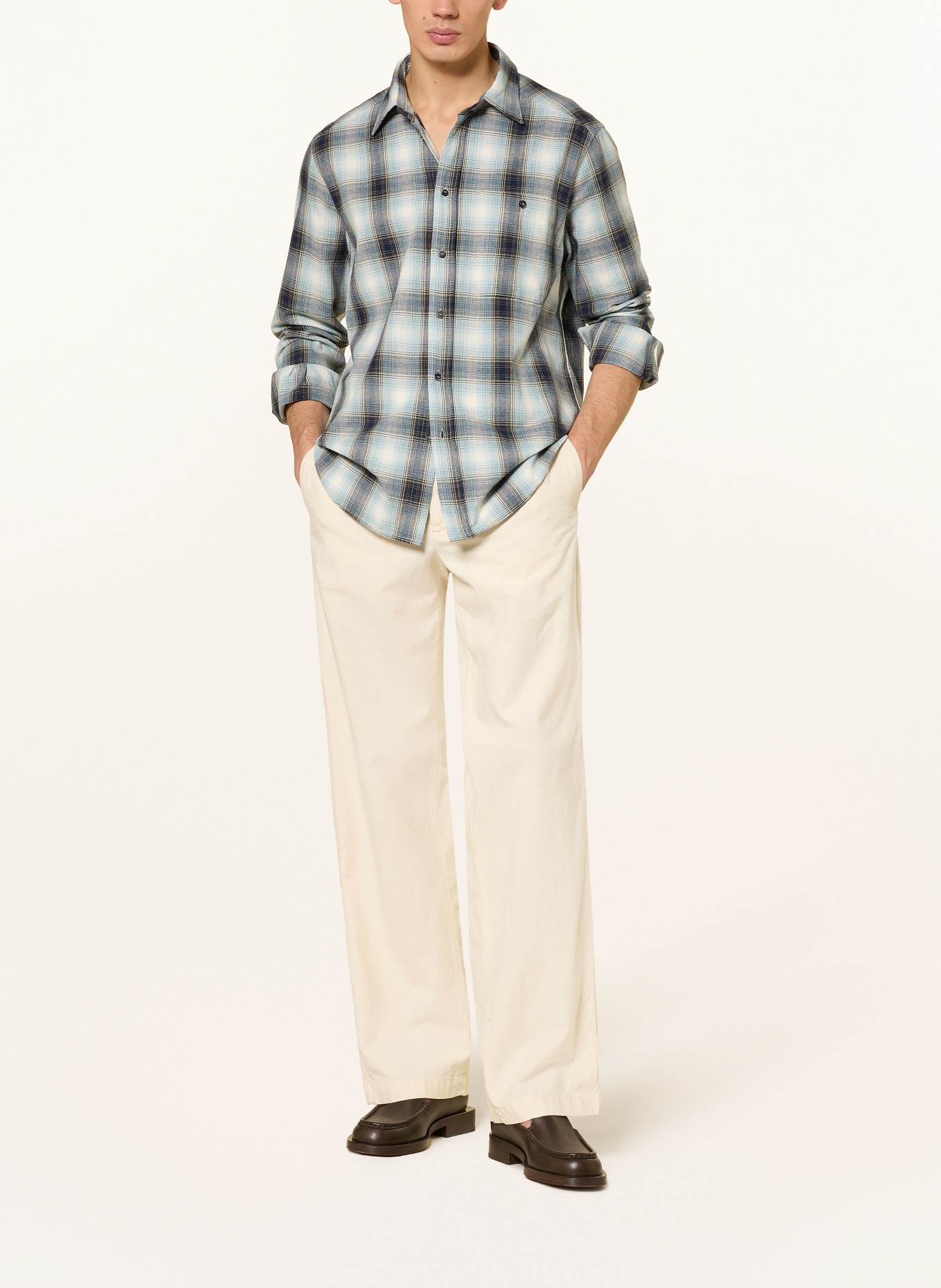 BARENA VENEZIA Hemd FAZIOL Regular Fit: BLAUGRAU / CREME / DUNKELBLAU