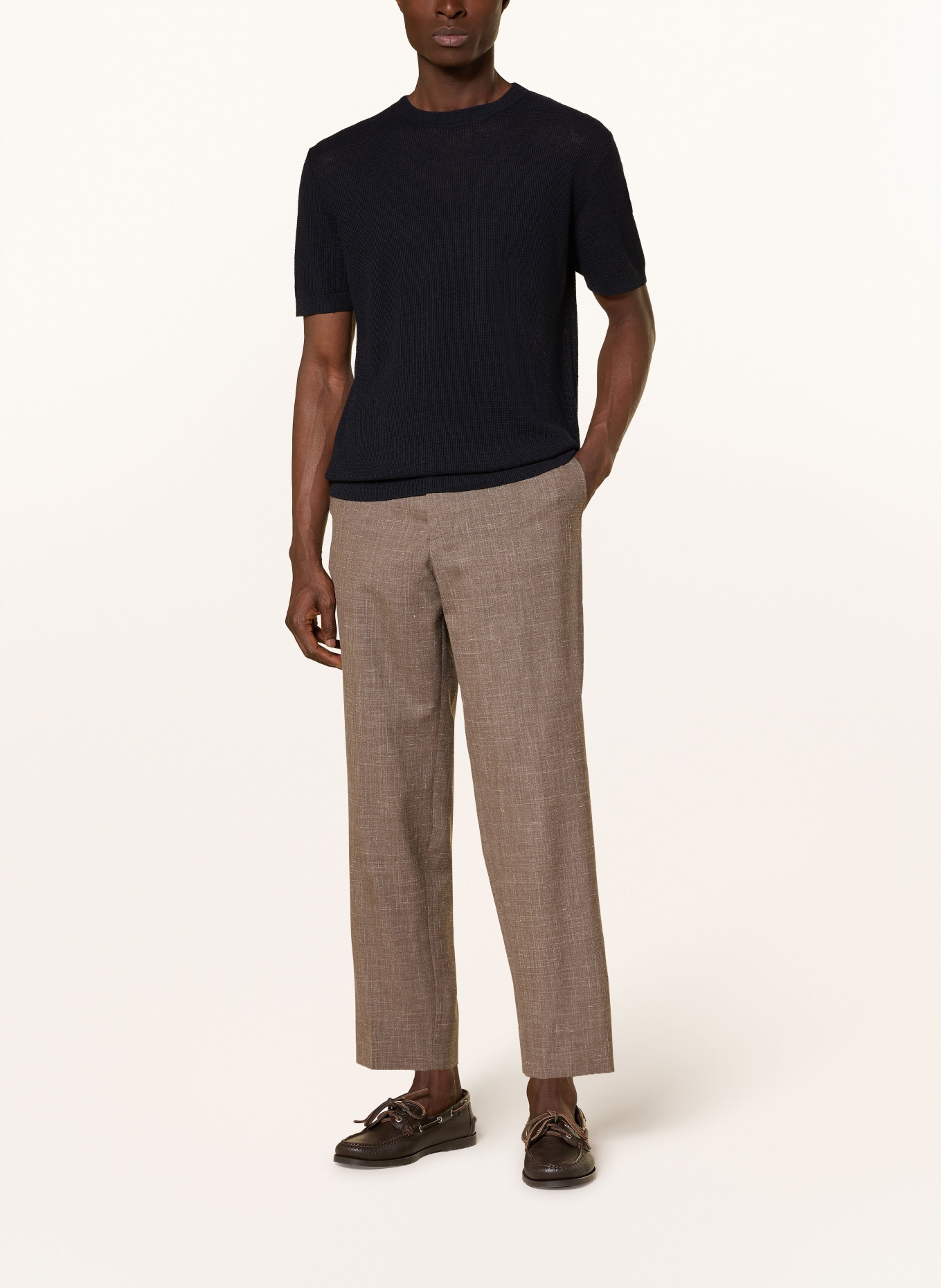 BARENA VENEZIA TUGA knit shirt with linen: DARK BLUE