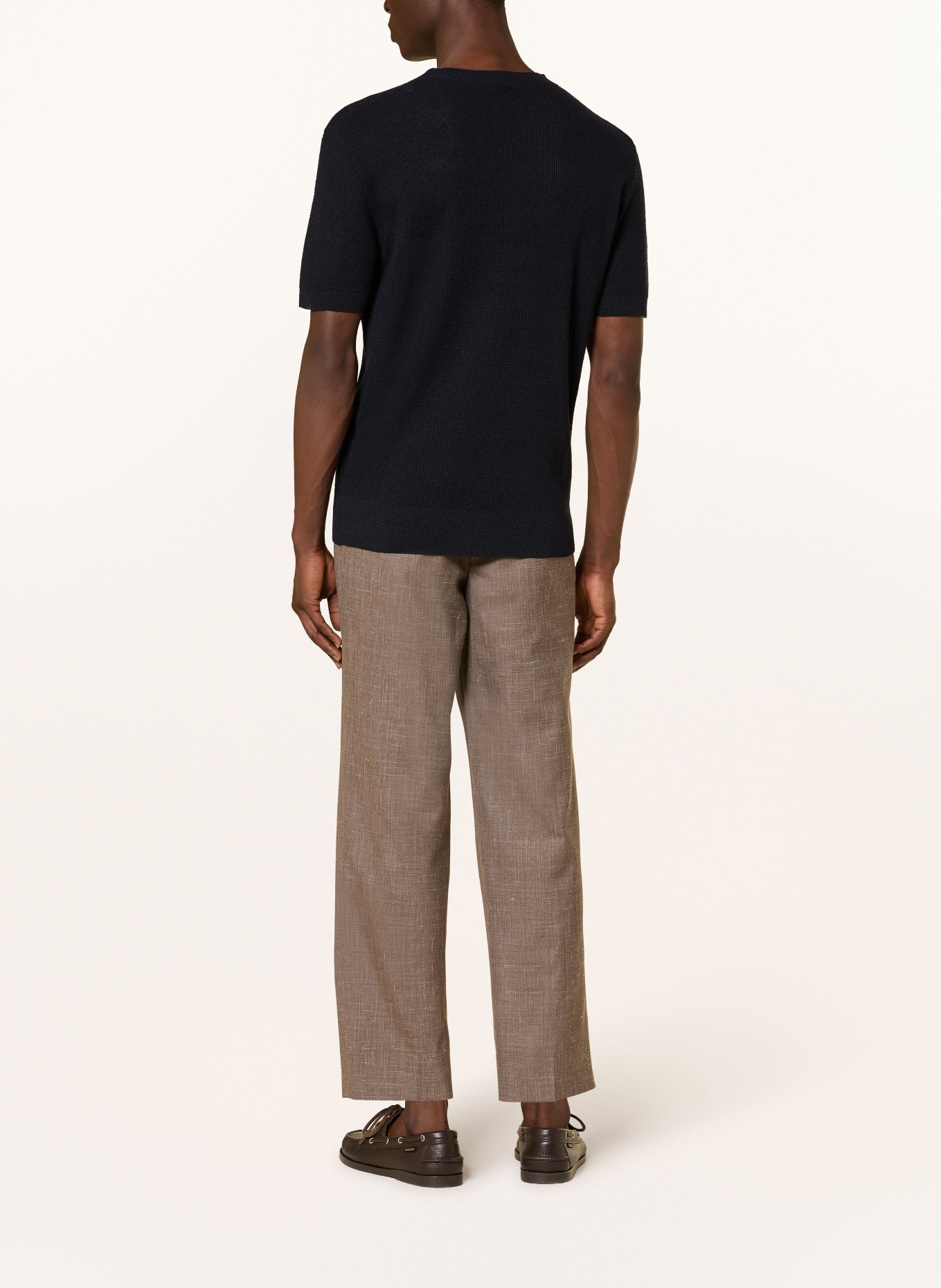 BARENA VENEZIA TUGA knit shirt with linen: DARK BLUE