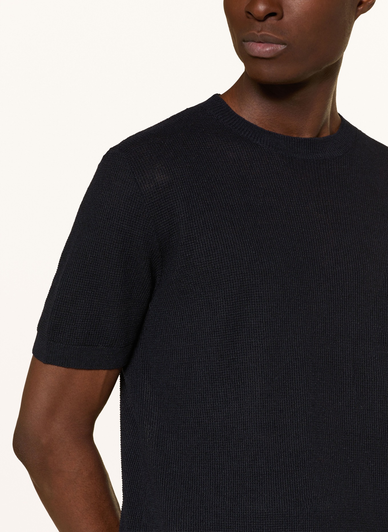 BARENA VENEZIA TUGA knit shirt with linen: DARK BLUE