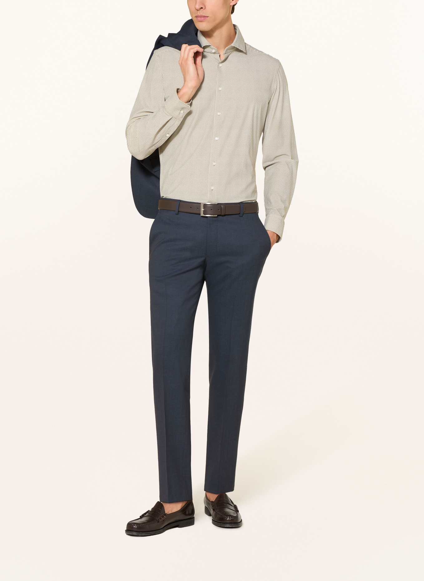 seidensticker Slim fit shirt: OLIVE / WHITE