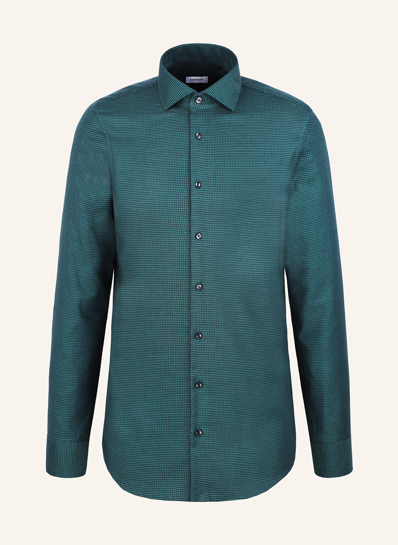 seidensticker Hemd Shaped Fit: DUNKELGRÜN / SCHWARZ