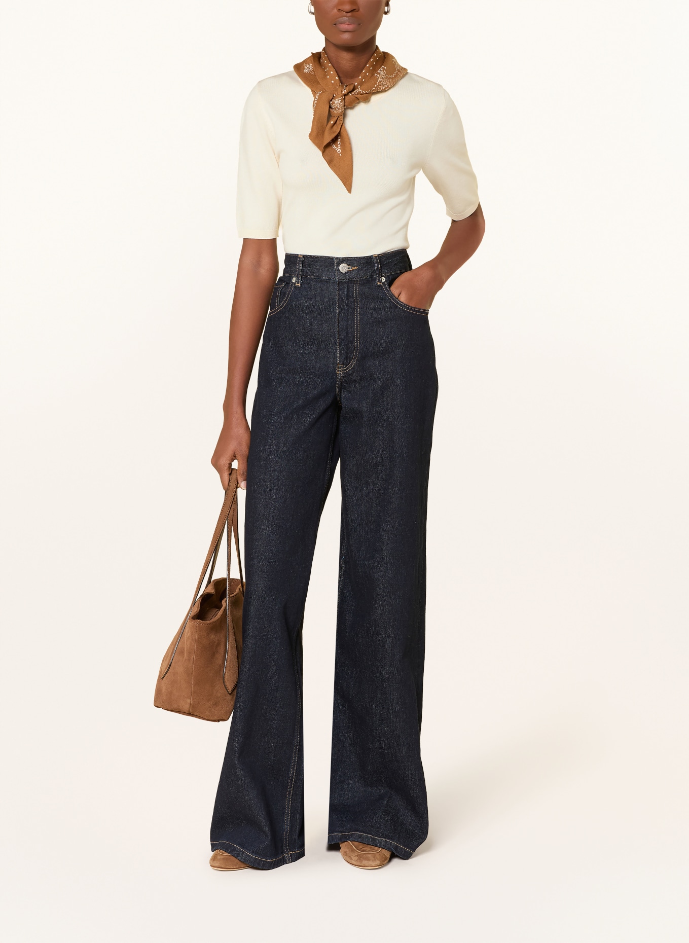 comma knit shirt: ECRU