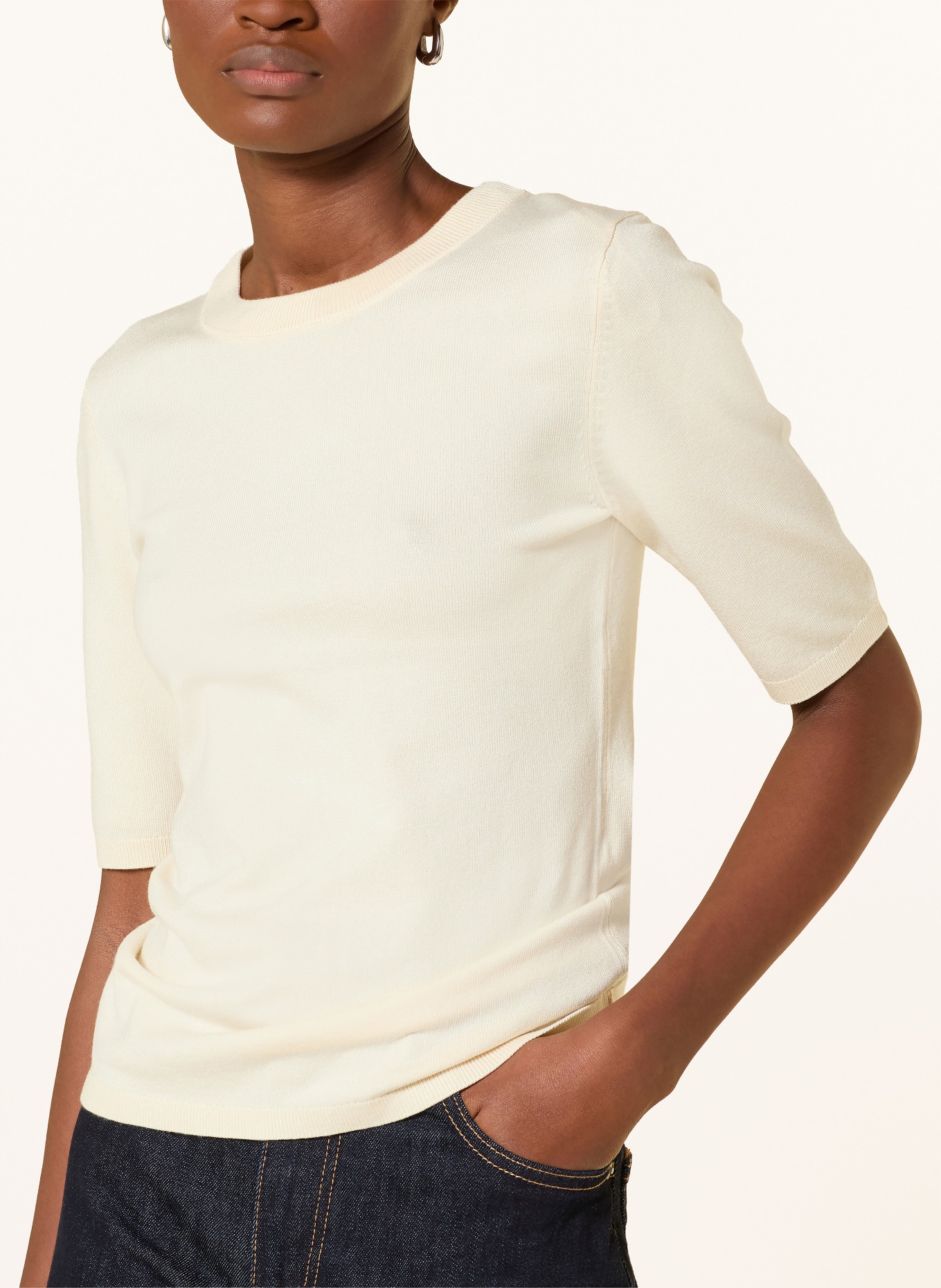 comma knit shirt: ECRU