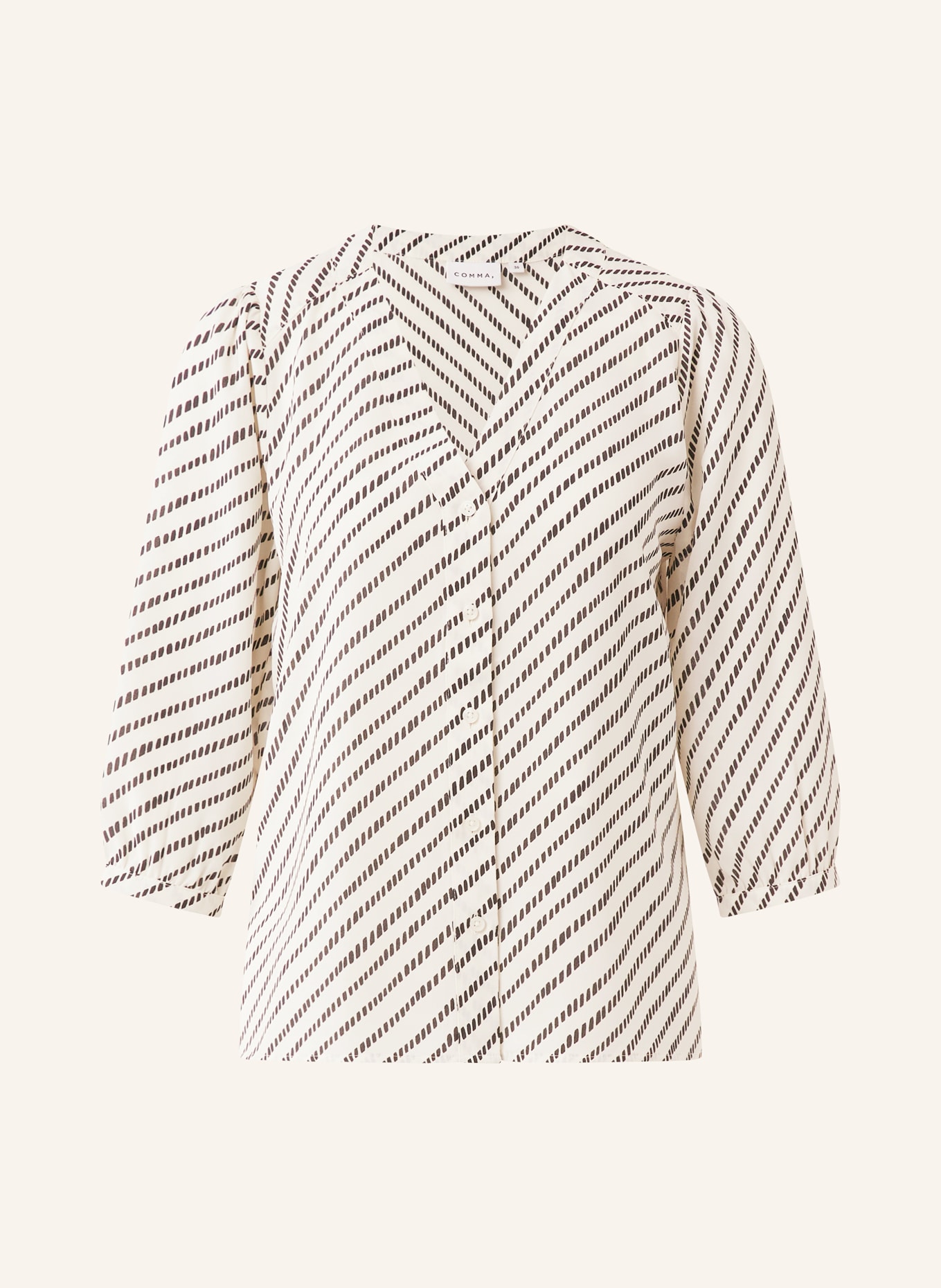 comma Bluse mit 3/4-Arm: WEISS / SCHWARZ