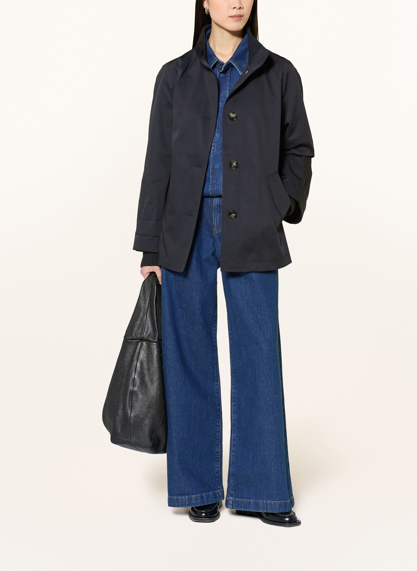 comma trenchcoat: TMAVĚ MODRÁ