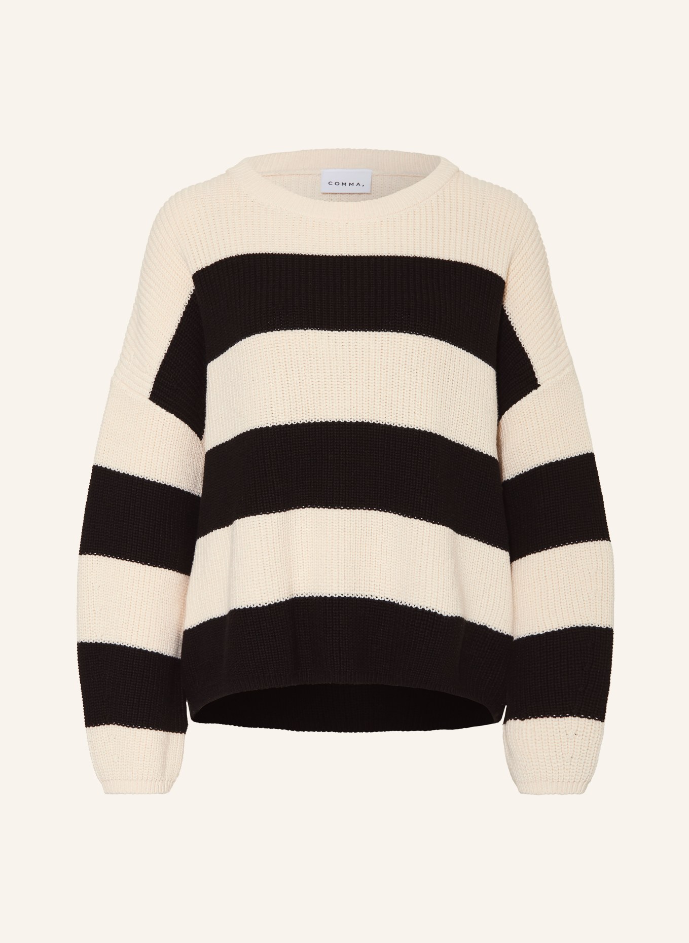 comma Pullover: CREME / SCHWARZ