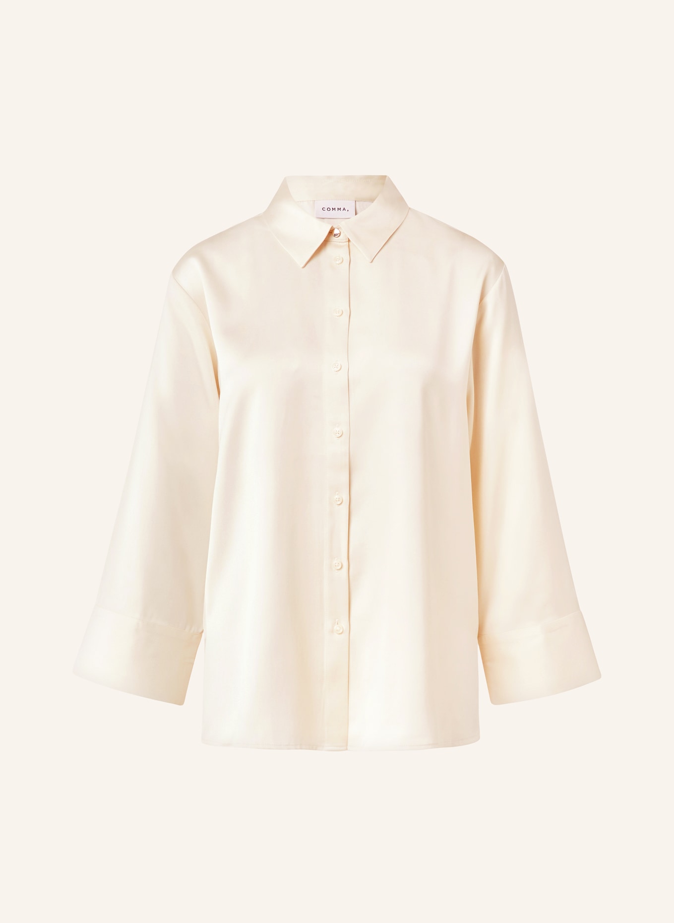 comma Satinová košile: KRÉMOVÁ