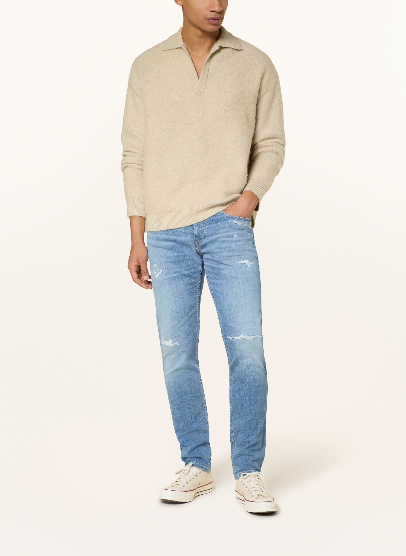 REPLAY Destroyed Jeans ANBASS Slim Fit: 009 MEDIUM BLUE