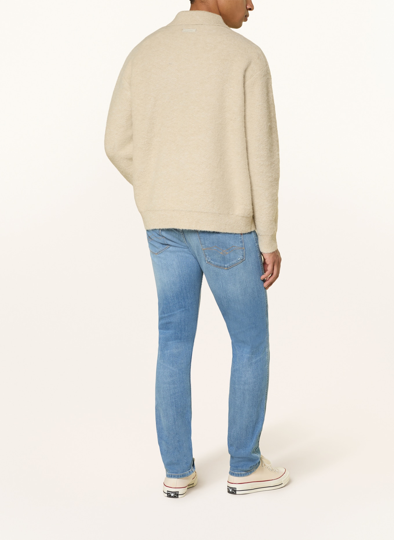 REPLAY Destroyed Jeans ANBASS Slim Fit: 009 MEDIUM BLUE