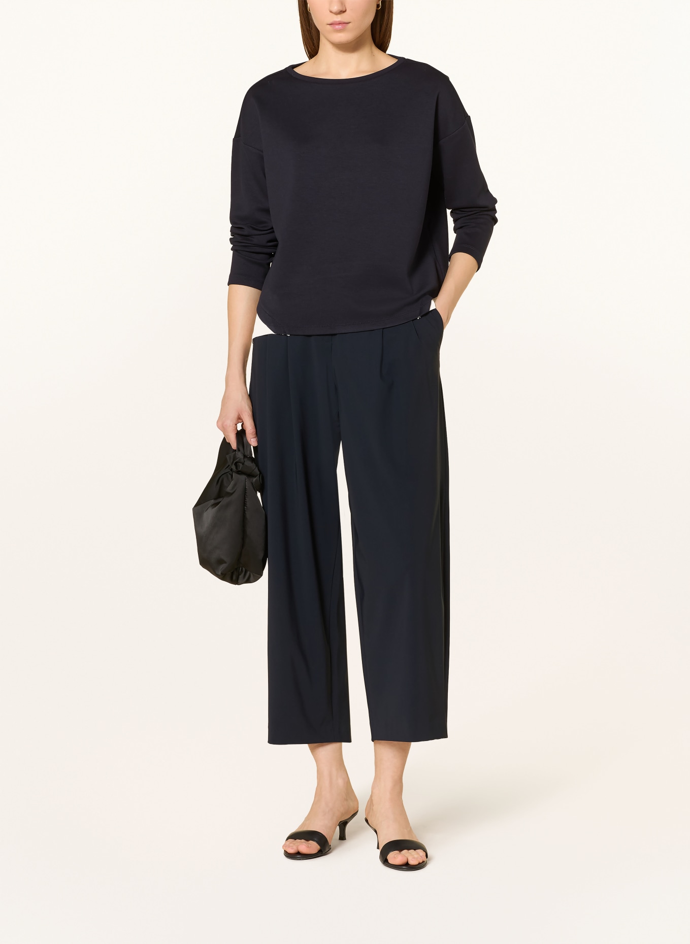 s.Oliver BLACK LABEL Sweatshirt in a mix of materials: DARK BLUE / WHITE