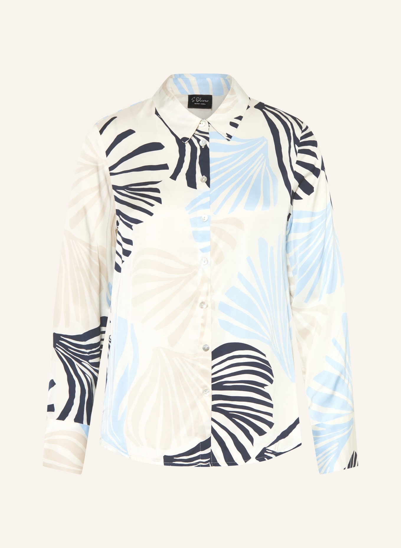 s.Oliver BLACK LABEL shirt blouse: WHITE / LIGHT BLUE / DARK BLUE