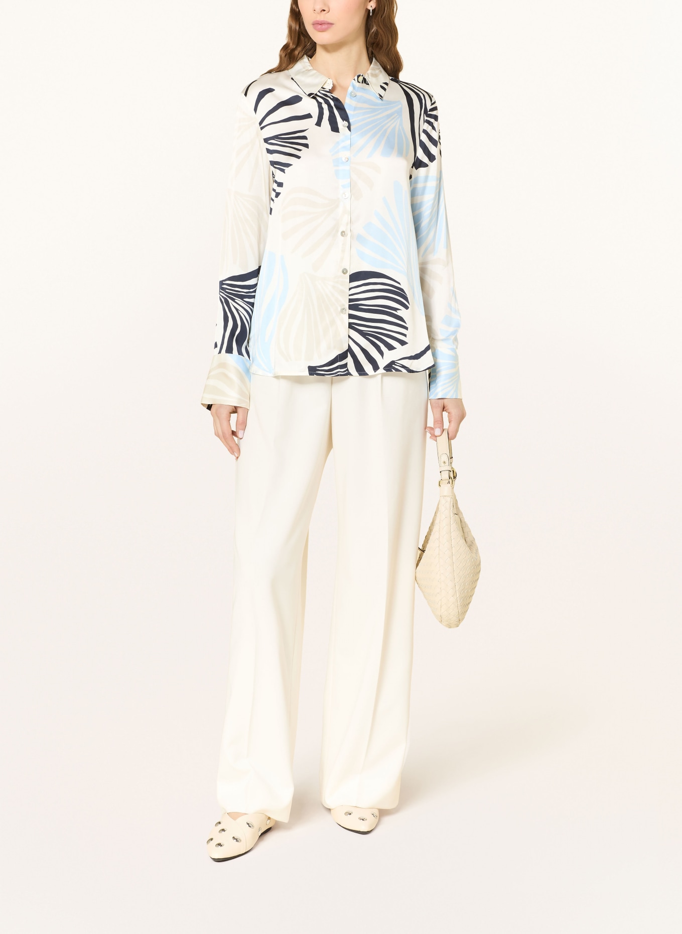 s.Oliver BLACK LABEL shirt blouse: WHITE / LIGHT BLUE / DARK BLUE
