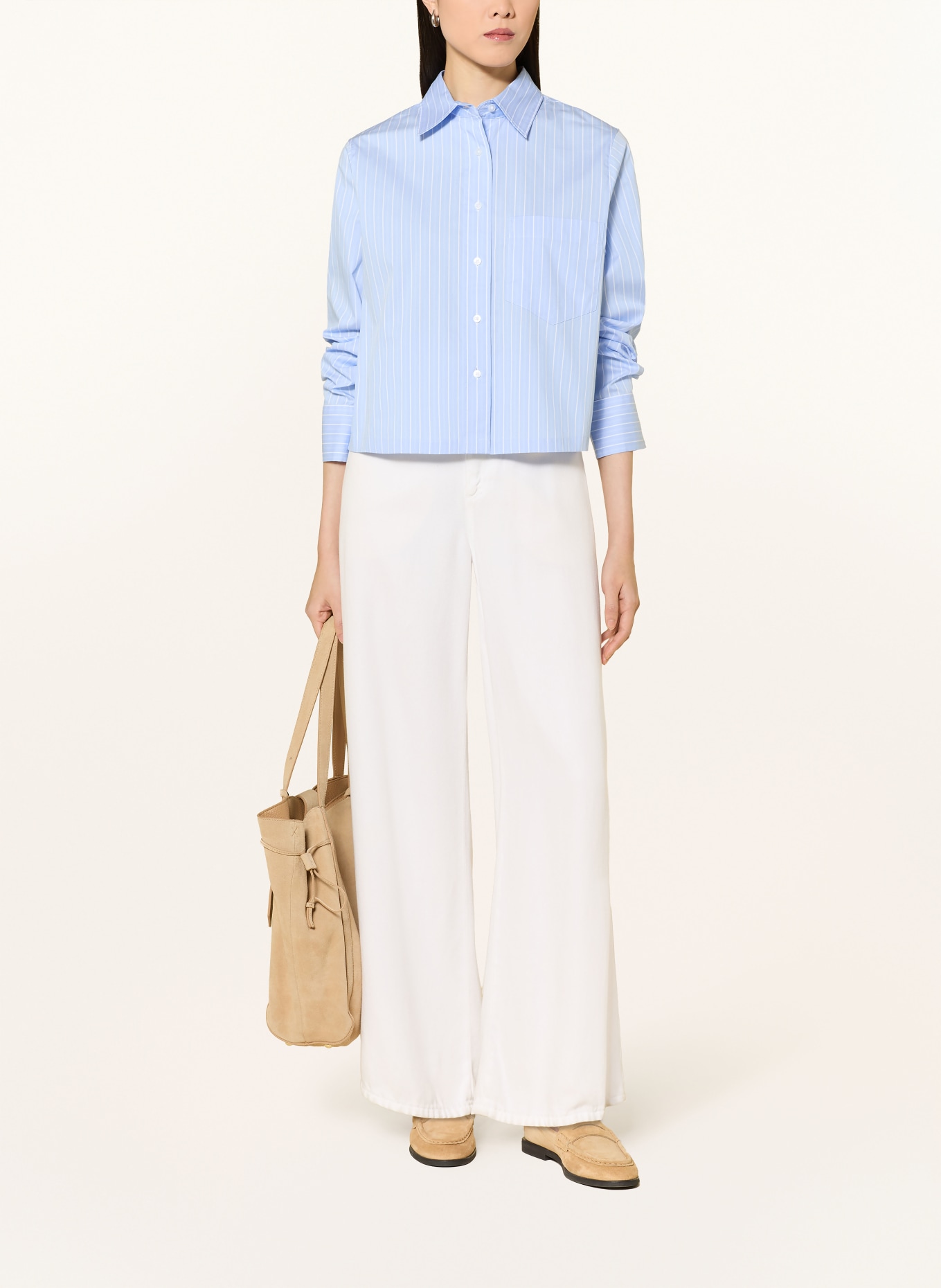 s.Oliver BLACK LABEL Hemdbluse: HELLBLAU / WEISS