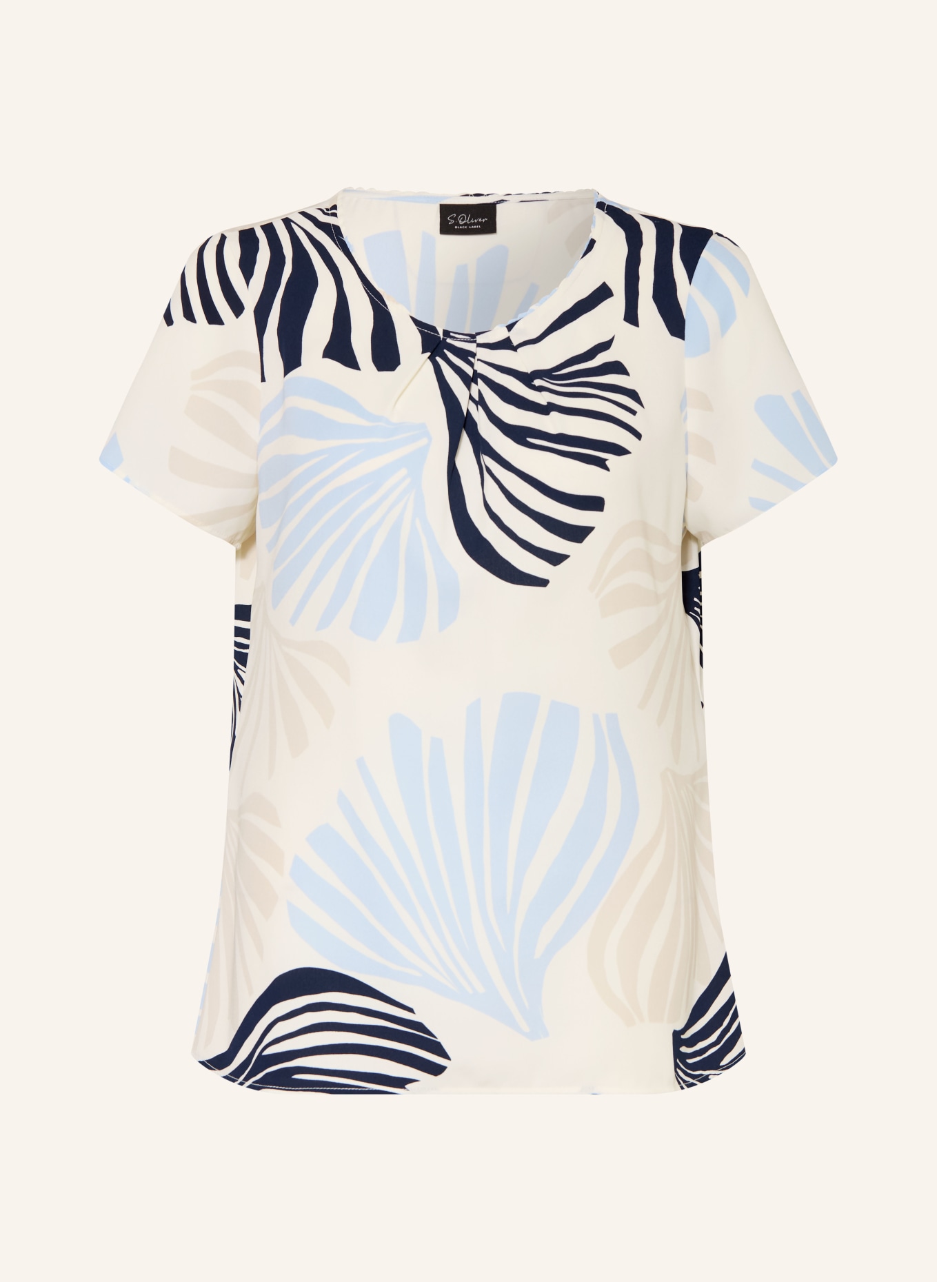 s.Oliver BLACK LABEL blouse shirt: WHITE / BEIGE / LIGHT BLUE