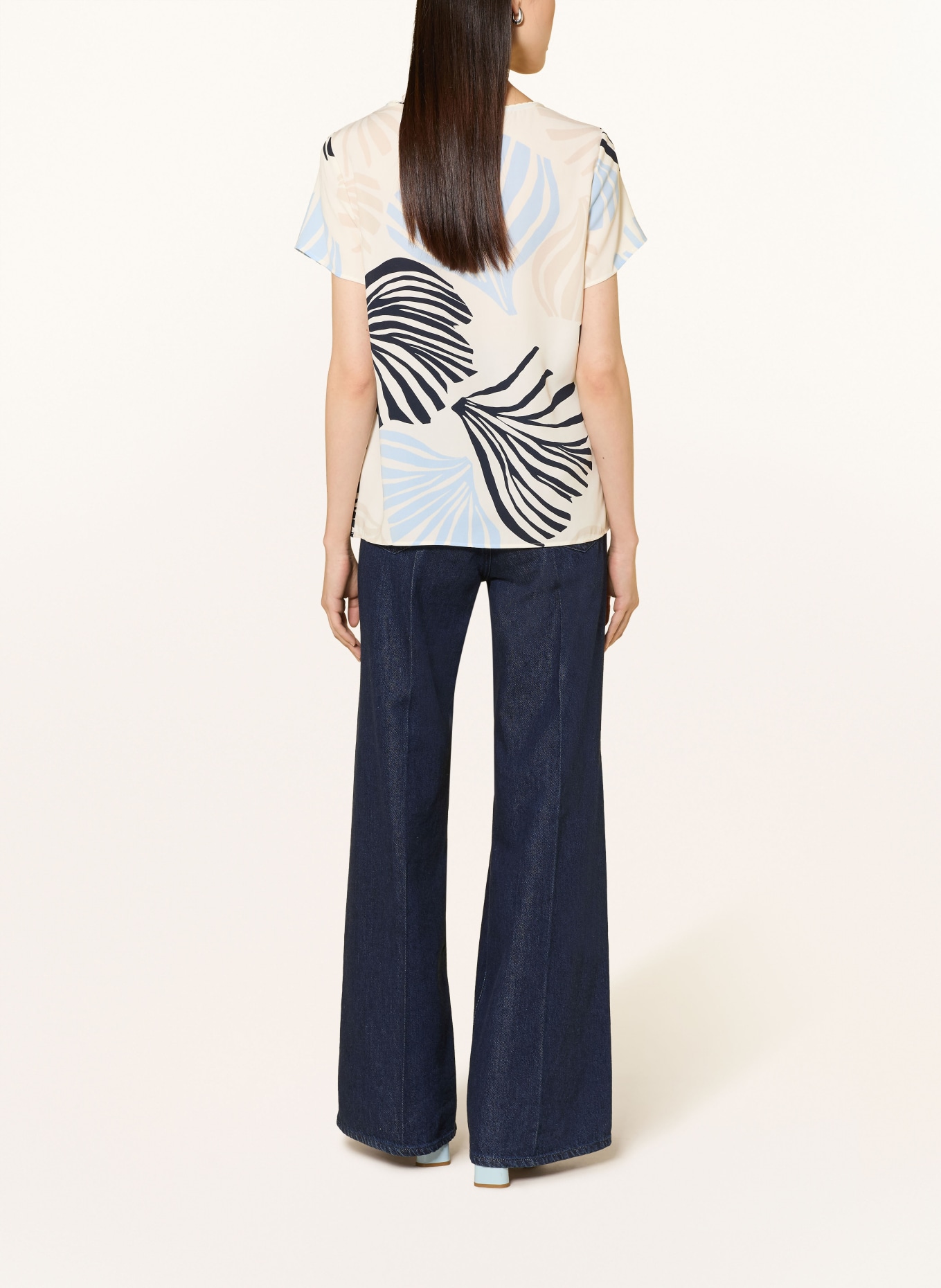 s.Oliver BLACK LABEL blouse shirt: WHITE / BEIGE / LIGHT BLUE