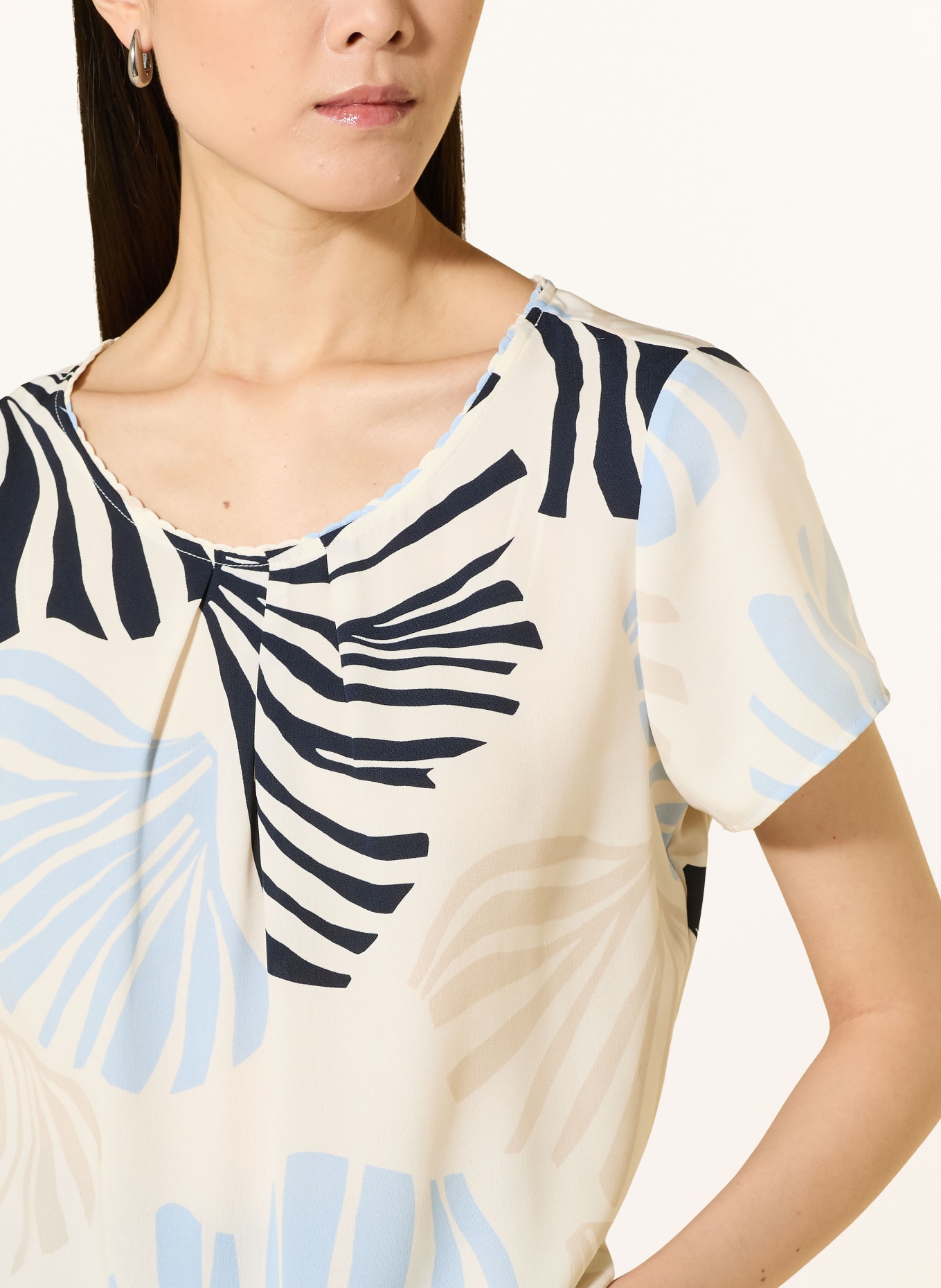 s.Oliver BLACK LABEL blouse shirt: WHITE / BEIGE / LIGHT BLUE