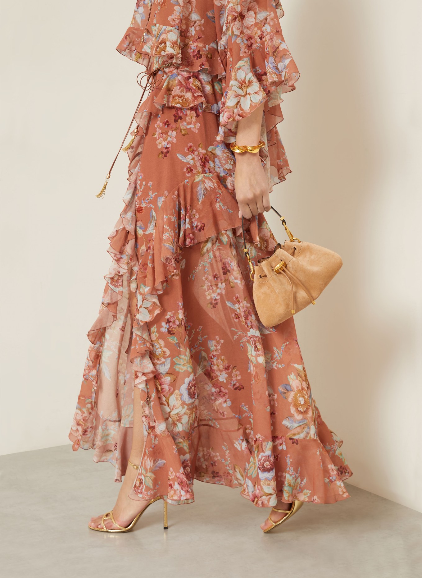 ZIMMERMANN Sukně AWAKEN s volány: HNĚDÁ / ČERVENÁ / MODRÁ