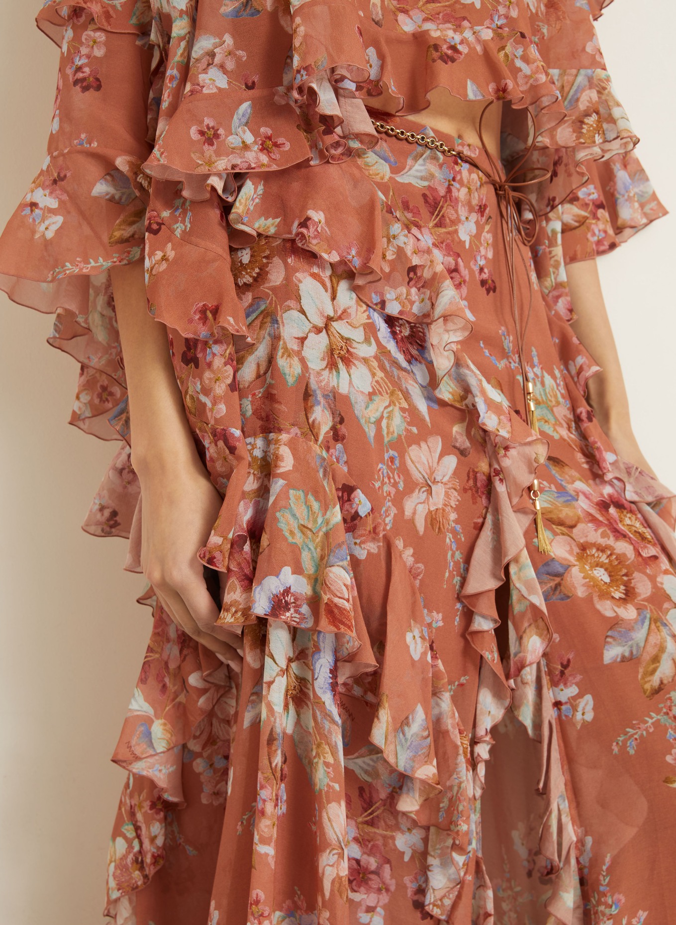 ZIMMERMANN Sukně AWAKEN s volány: HNĚDÁ / ČERVENÁ / MODRÁ