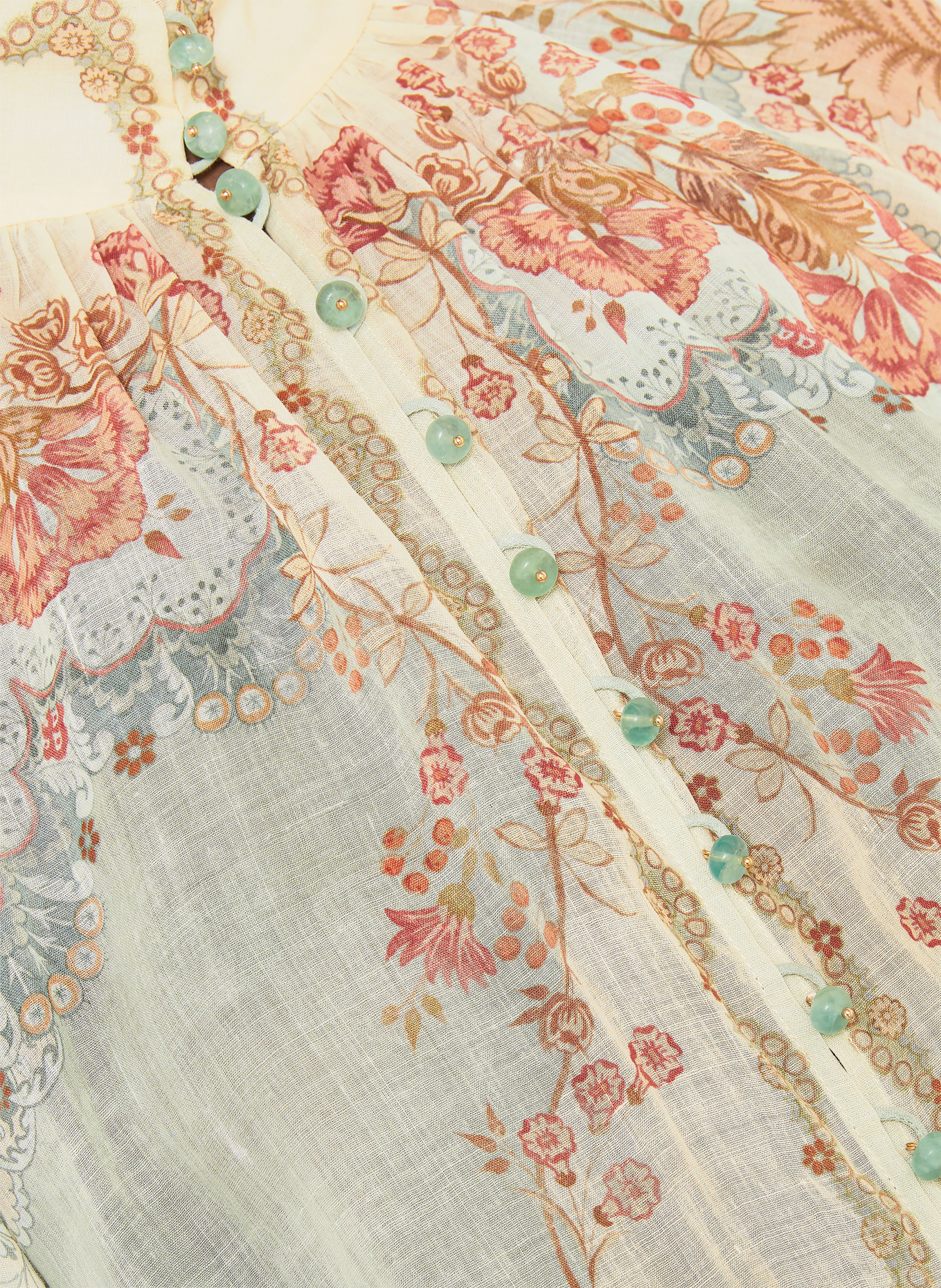 ZIMMERMANN Bluse DAYLIGHT: HELLGRÜN / ROSA / CREME