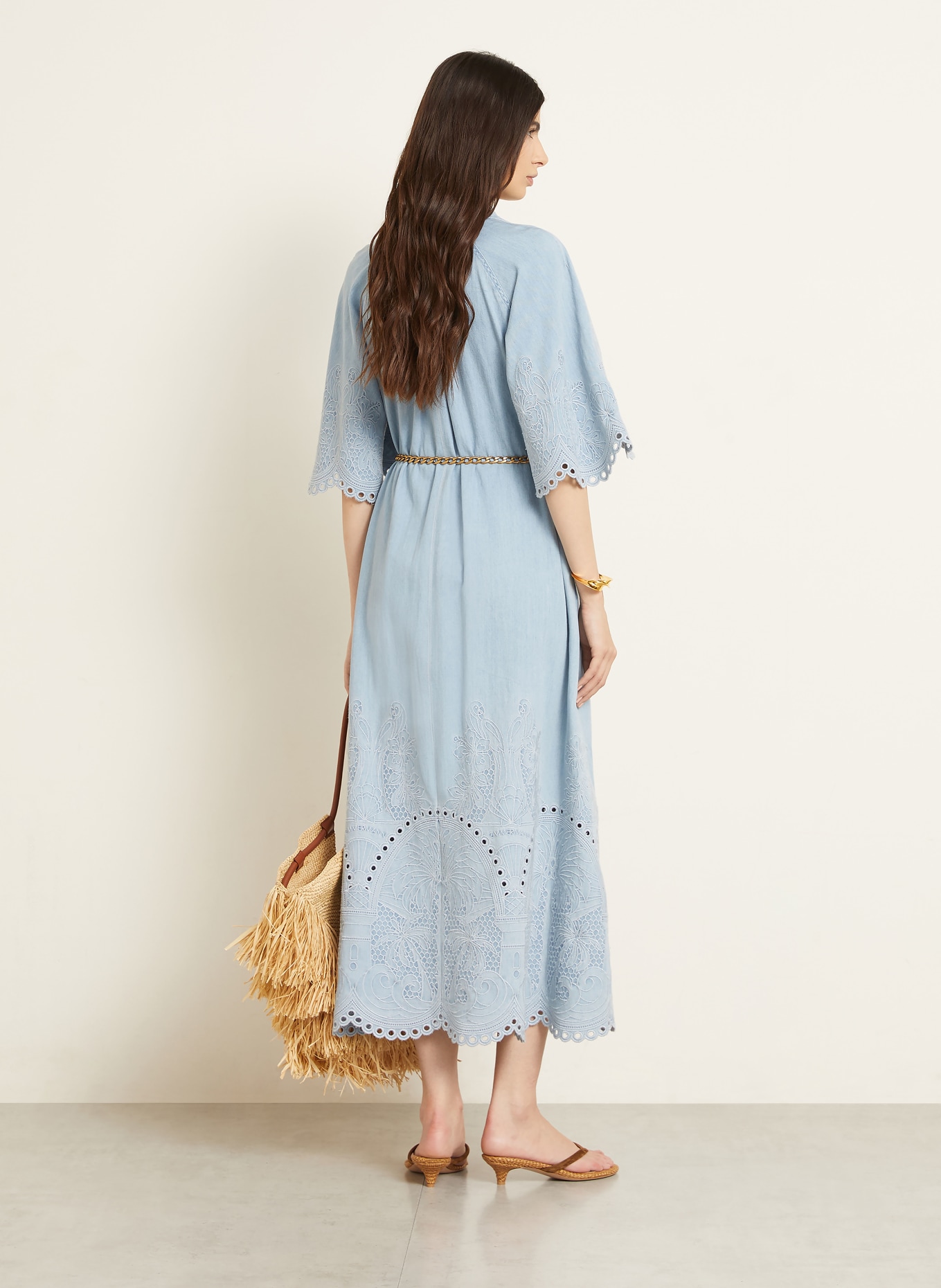 ZIMMERMANN Robe en jean DAYLIGHT: BLEU CLAIR