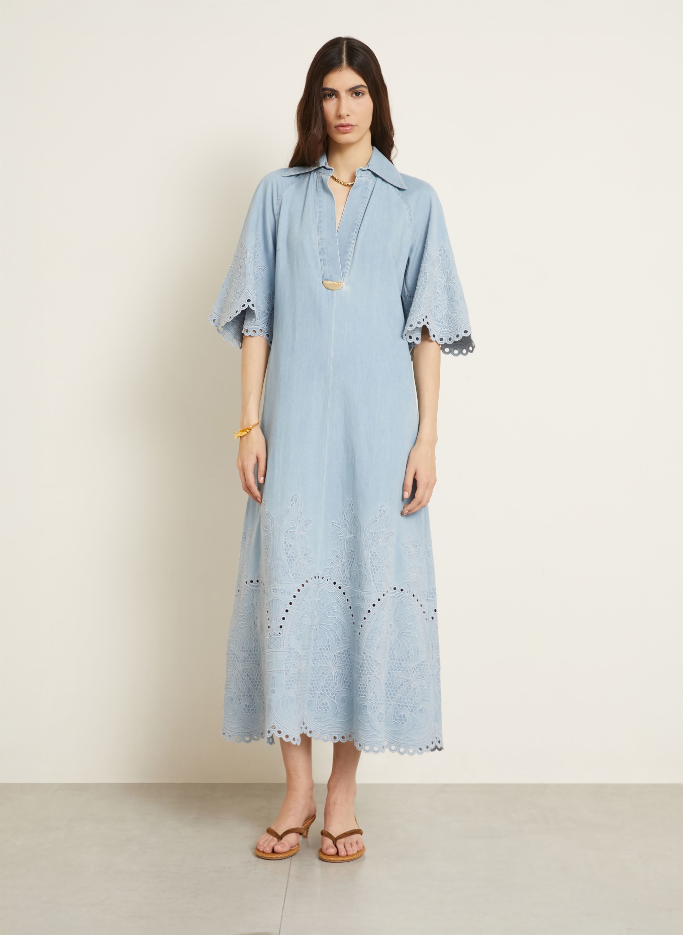 ZIMMERMANN Robe en jean DAYLIGHT: BLEU CLAIR