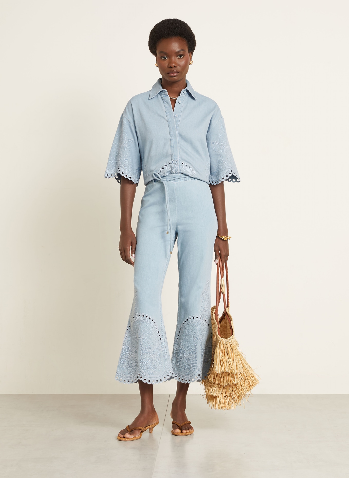 ZIMMERMANN Cropped Jeans: ICESTM Ice Storm