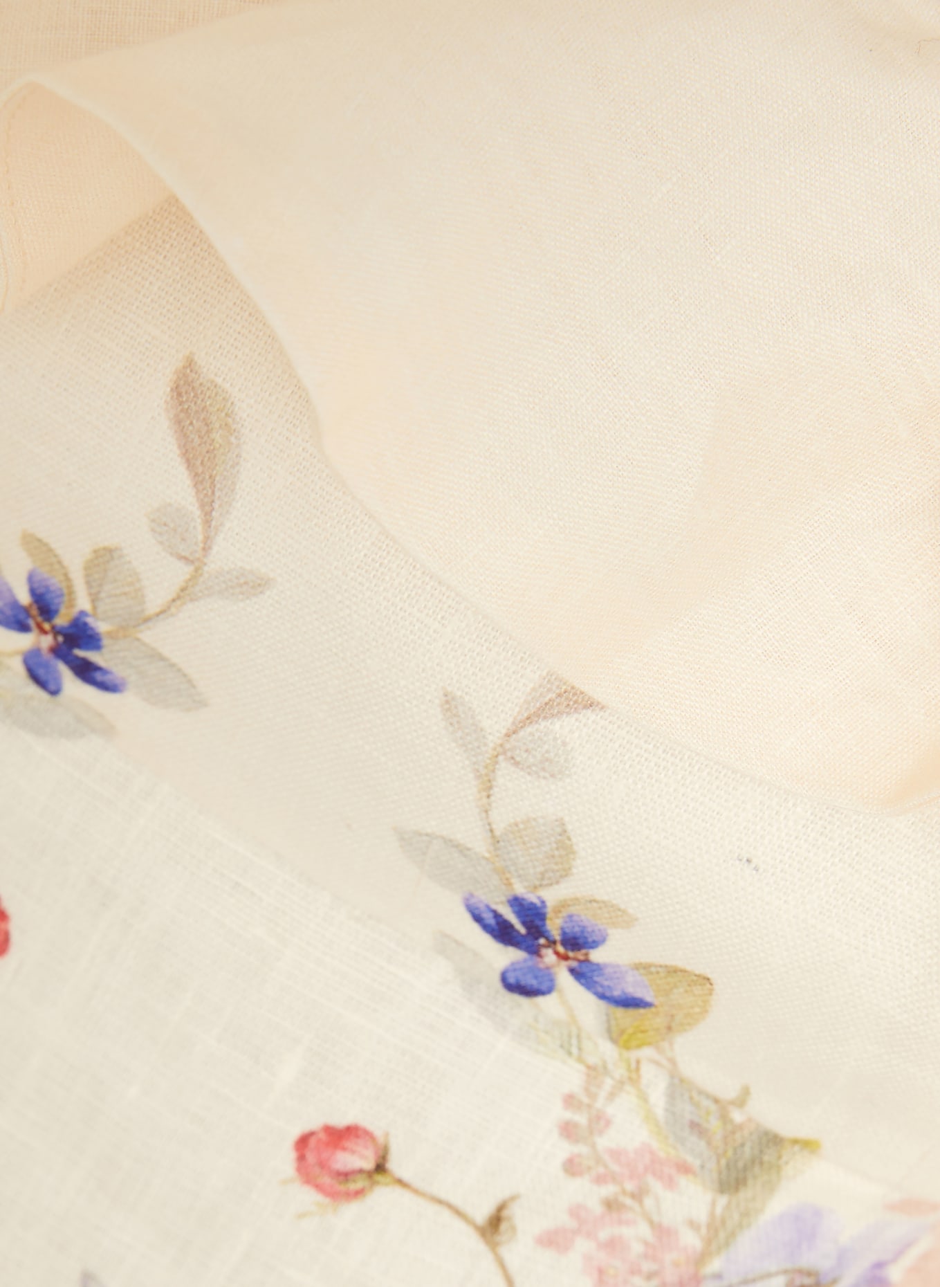 ZIMMERMANN Kleid PATIENCE mit Glitzergarn: CREME / BLAUGRAU / ROT